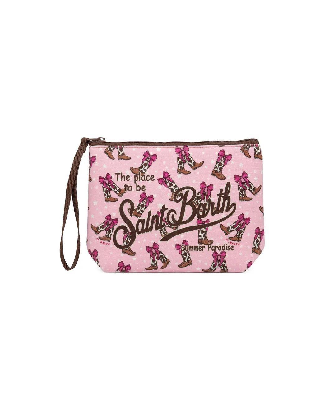 Pochette Aline MC2 Saint Barth rosa con stampa stivali cowgirl all-over ALIN001 00275L MC2 SAINT BARTH 