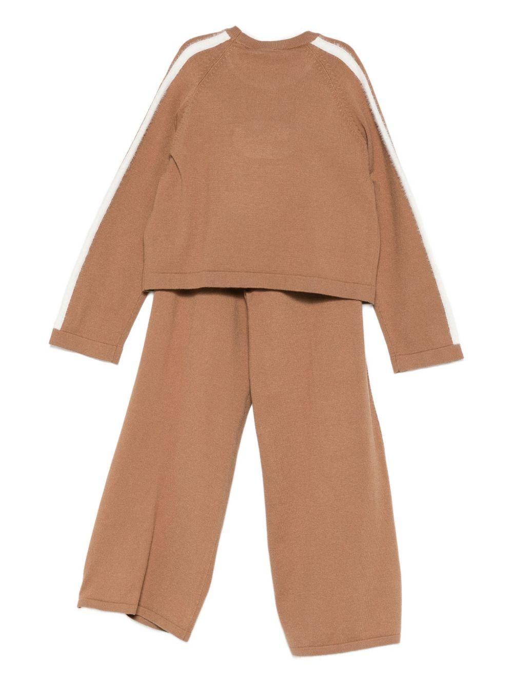 Twinset Maglia con logo e pantaloni ampi camel/off white 252GJ301A 12670 TWINSET 