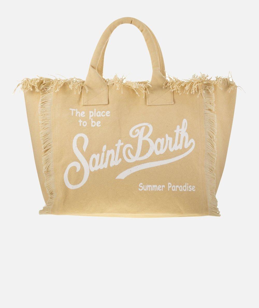 MC2 SAINT BARTH DONNA Borsa a spalla Vanity in canvas di cotone beige VANI001 00023H MC2 SAINT BARTH 