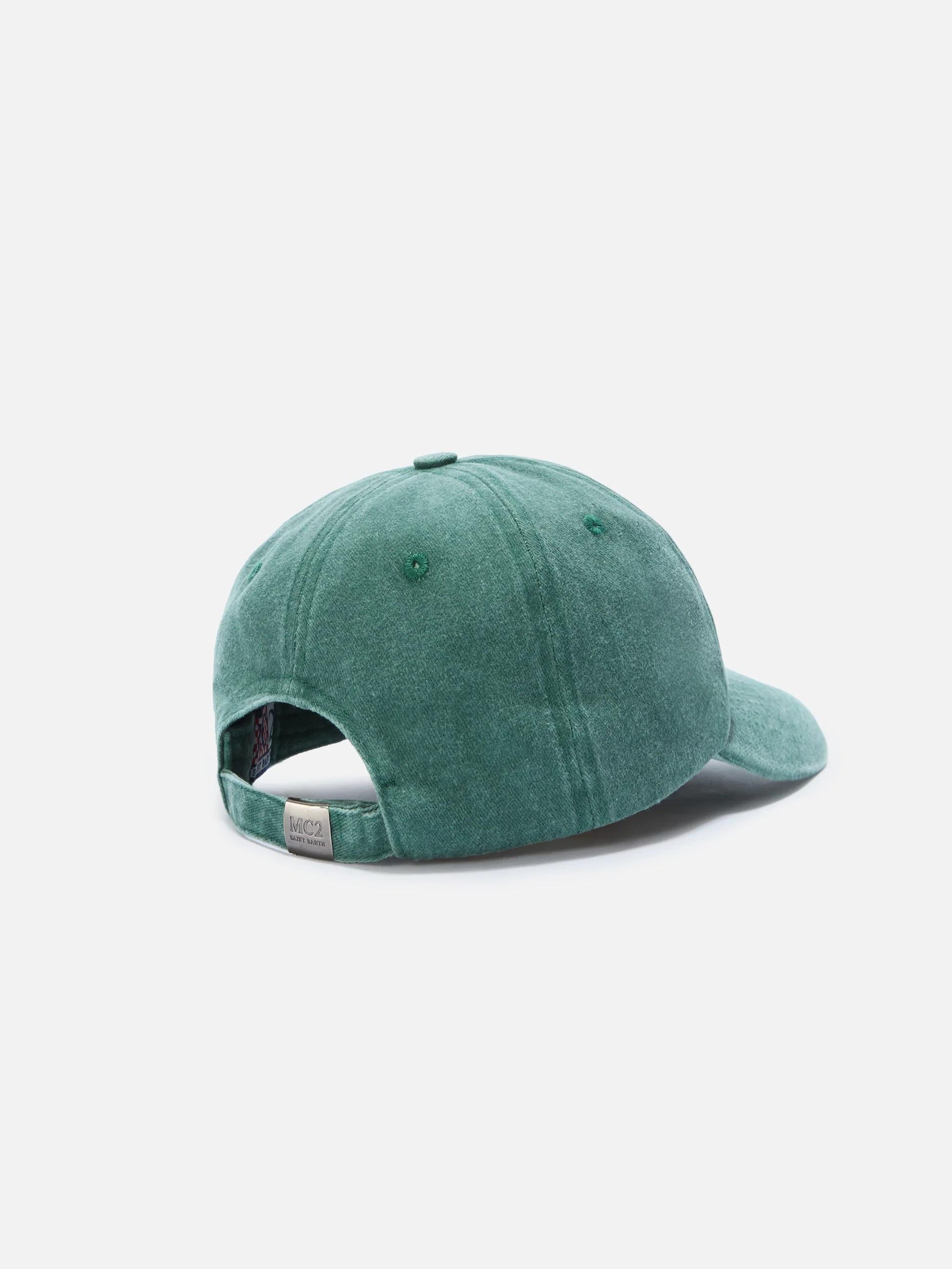 Cappellino Davis con visiera in cotone verde con logo ricamato DAS0004 08157L MC2 SAINT BARTH 