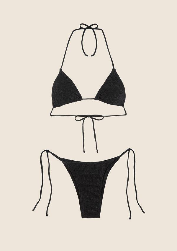 Bikini Donna F**K Triangolo con Slip Regolabile Nero