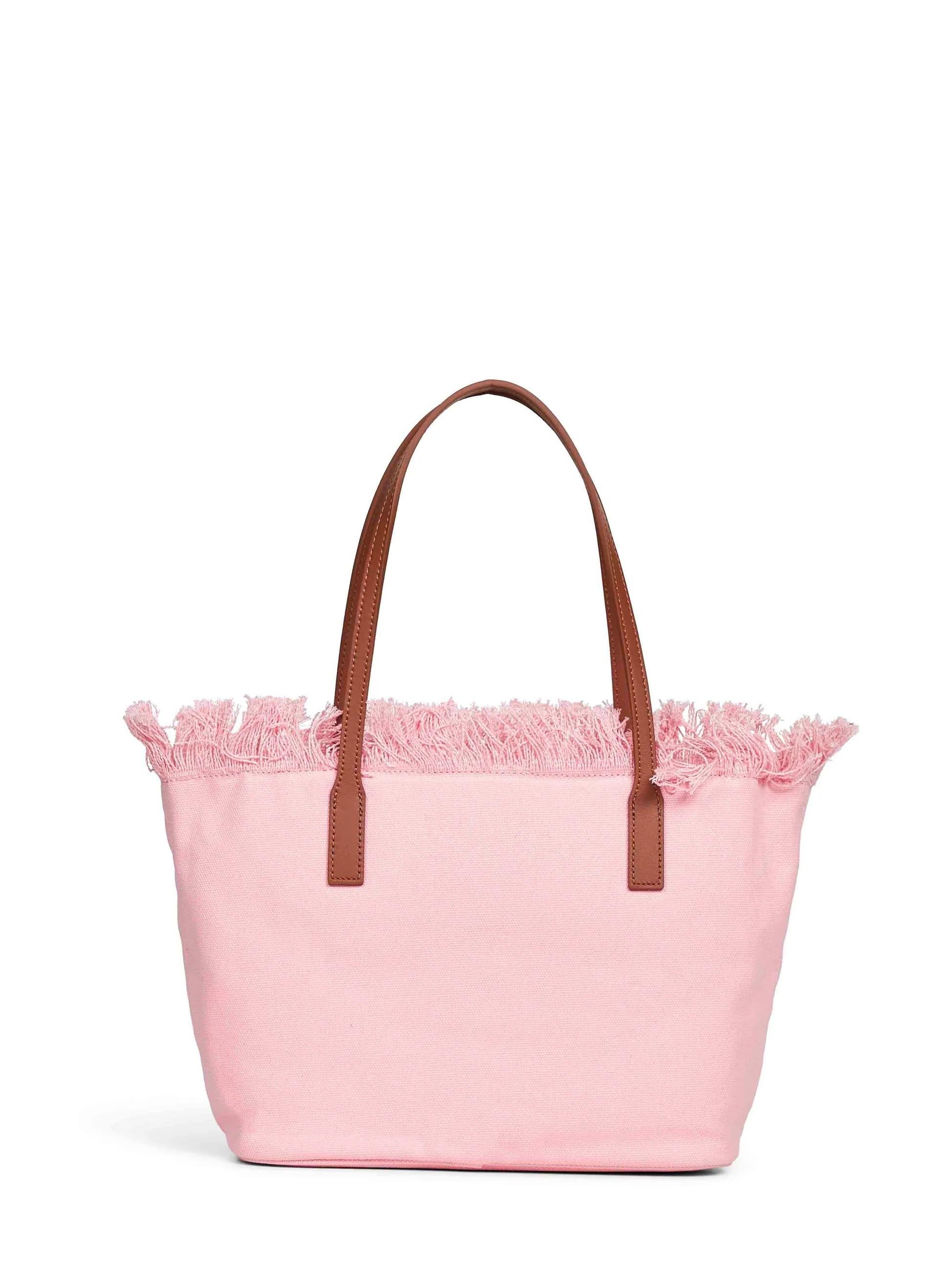 Borsa City regular in canvas ROSA con frange CBF000101743L CBF0001 01743L MC2 SAINT BARTH 