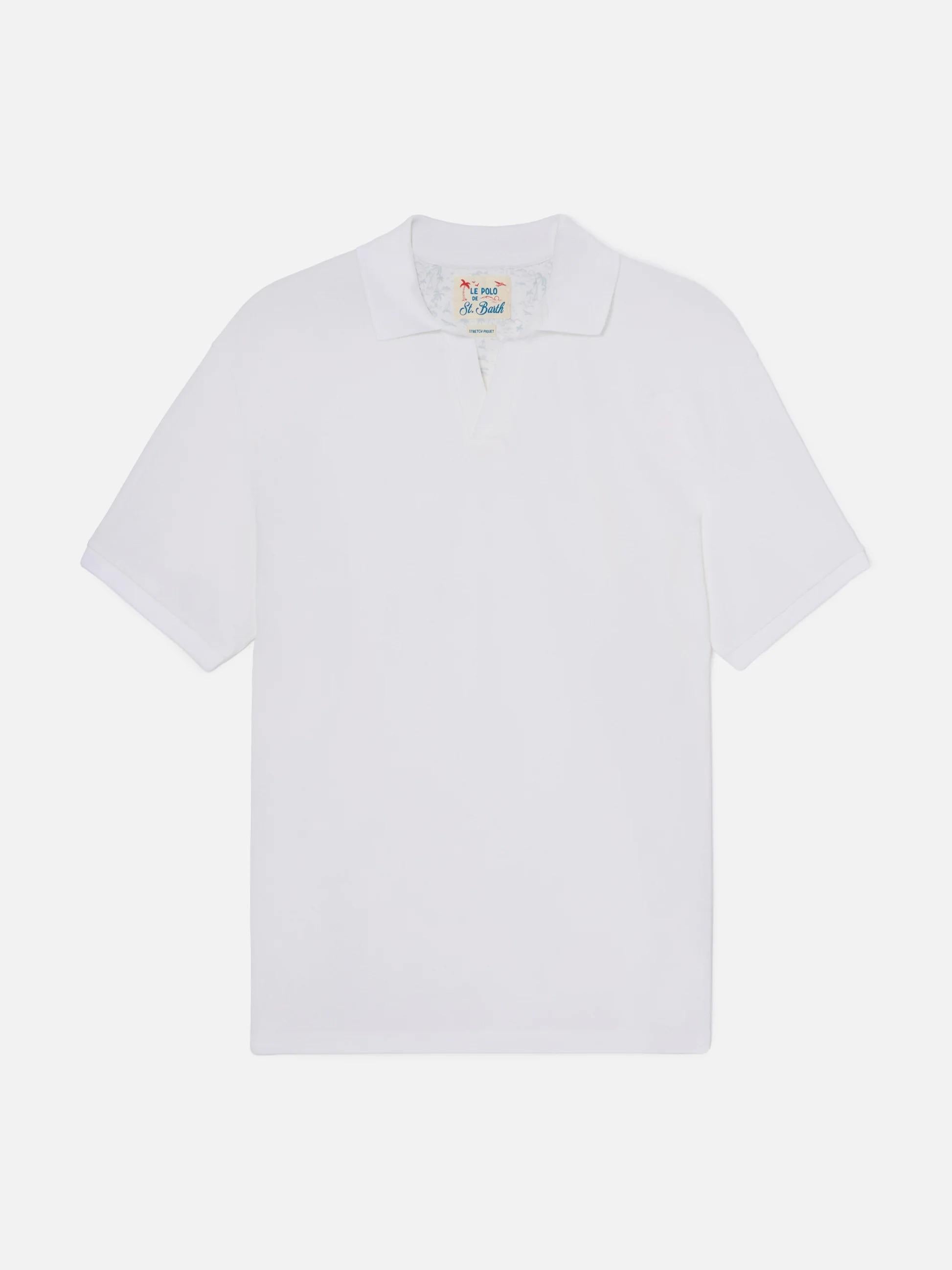 Polo Charles in piquet di cotone bianco CHS0001 00123L MC2 SAINT BARTH 
