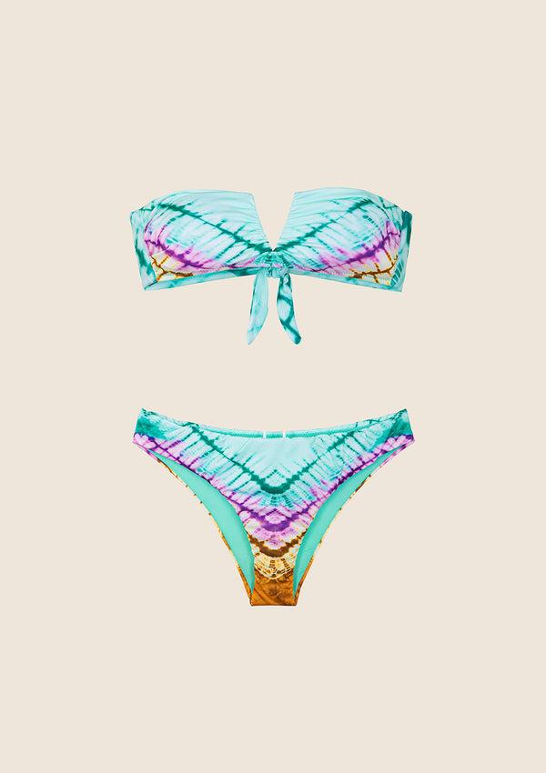 Bikini Donna F**K Fascia a V con Ferretto e Slip Fisso Fantasia 2139-X10