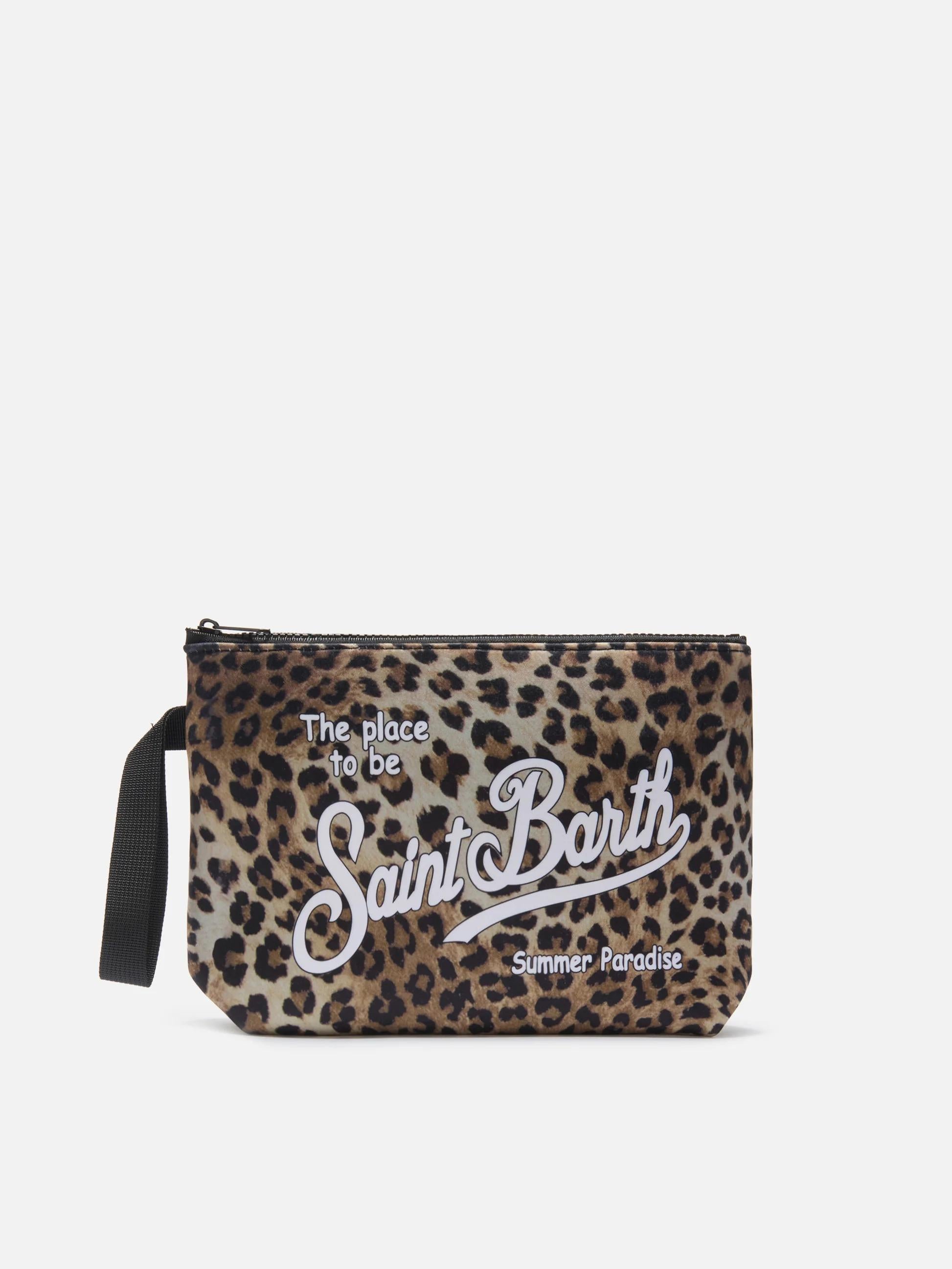 Pochette Aline in scuba con stampa leopardata ALI0021 00653L MC2 SAINT BARTH 