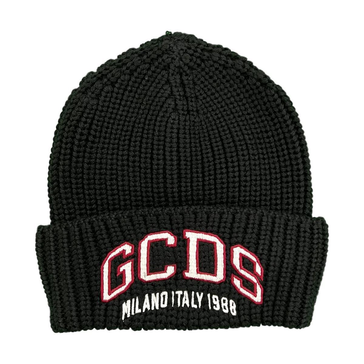 Cappello GCDS Junior in maglia misto lana a coste black B2JU5817AL8 99 GCDS 