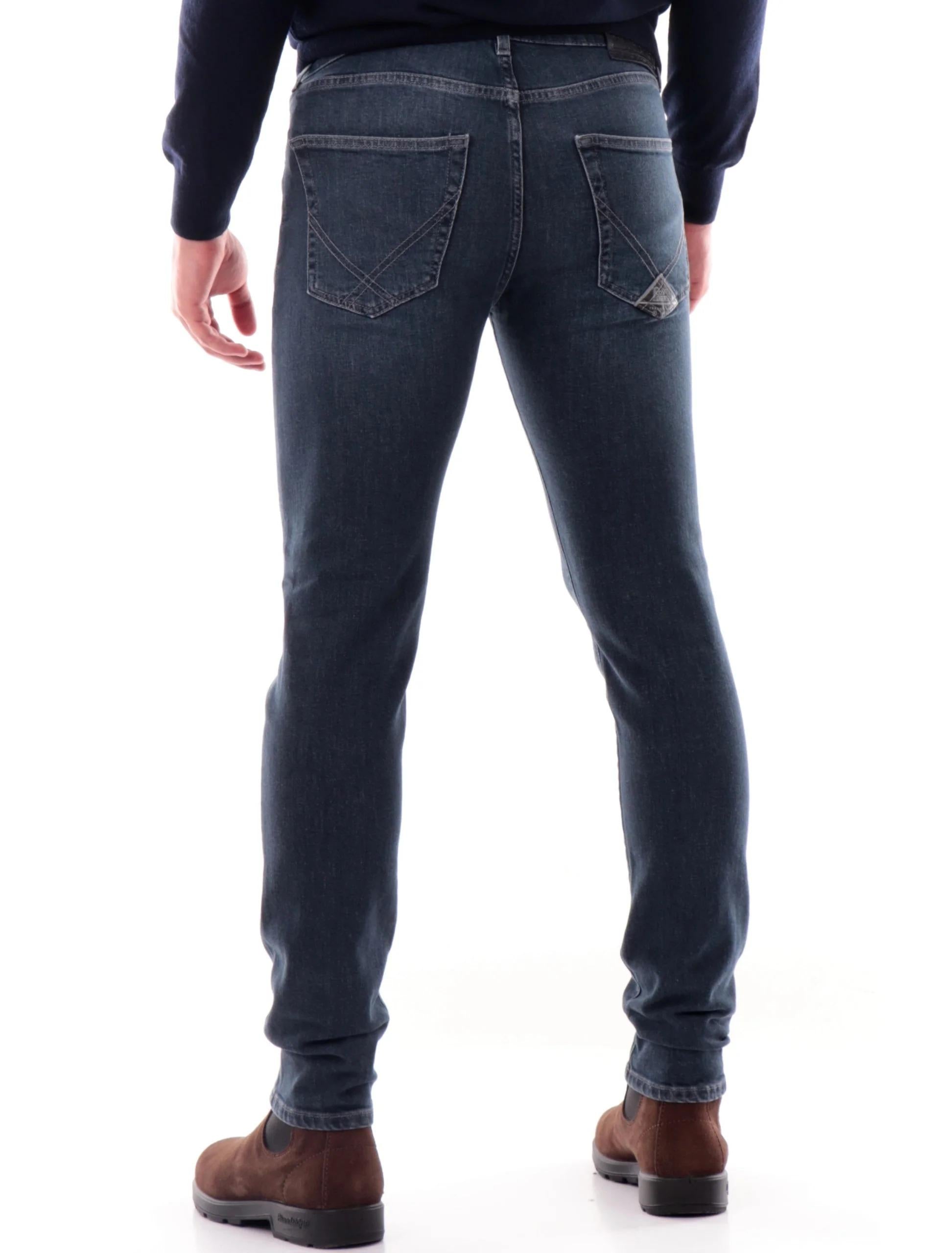 Pantaloni jeans Roy Rogers 517 Denim Cortland blu da uomo Slim RRU075D6992993 C0999 ROY ROGER'S 