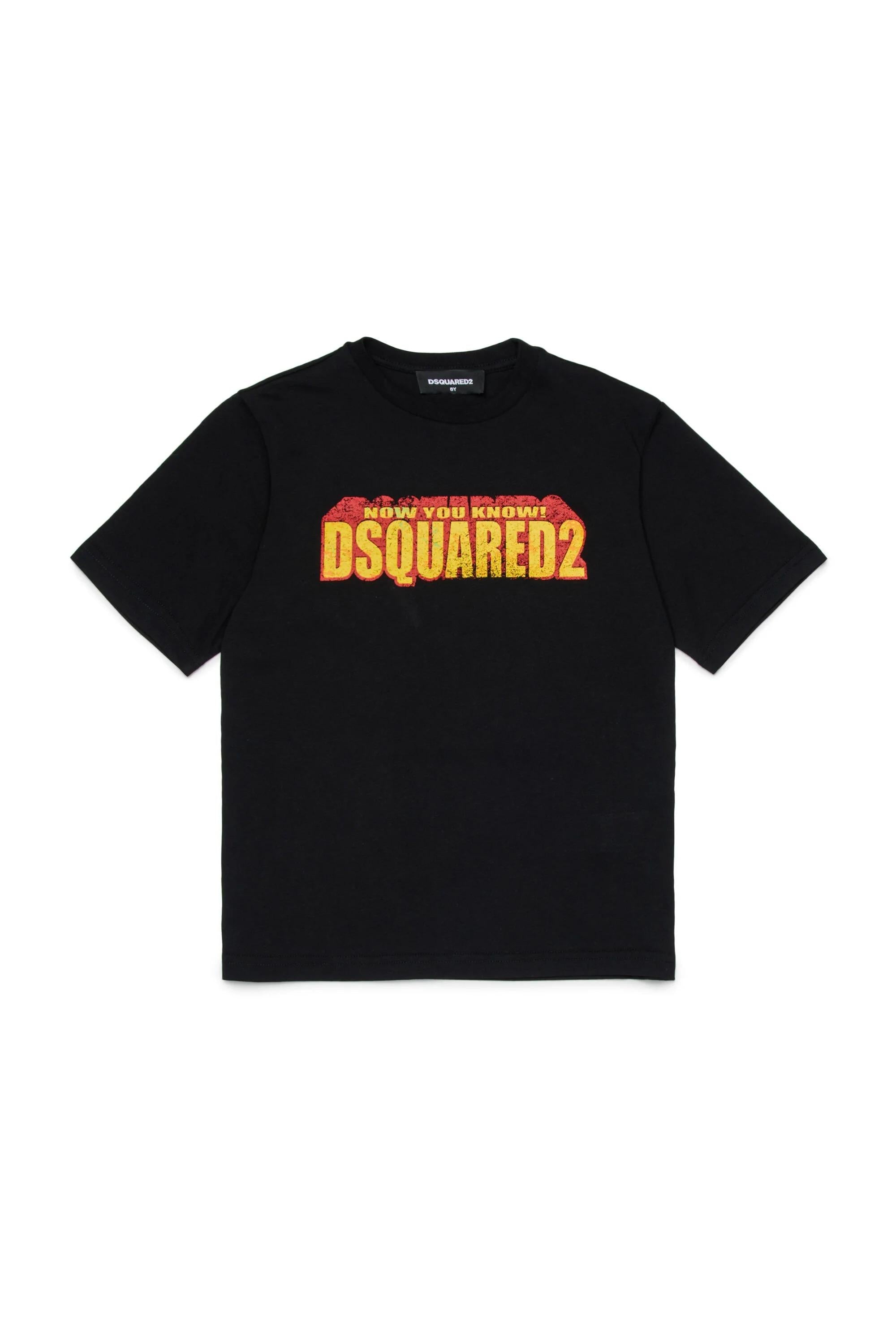 Nuovo<BR/>DSQUARED2<BR/>Maglietta con logo nera DQ3167-D0ACD DQ900 DSQUARED KID 