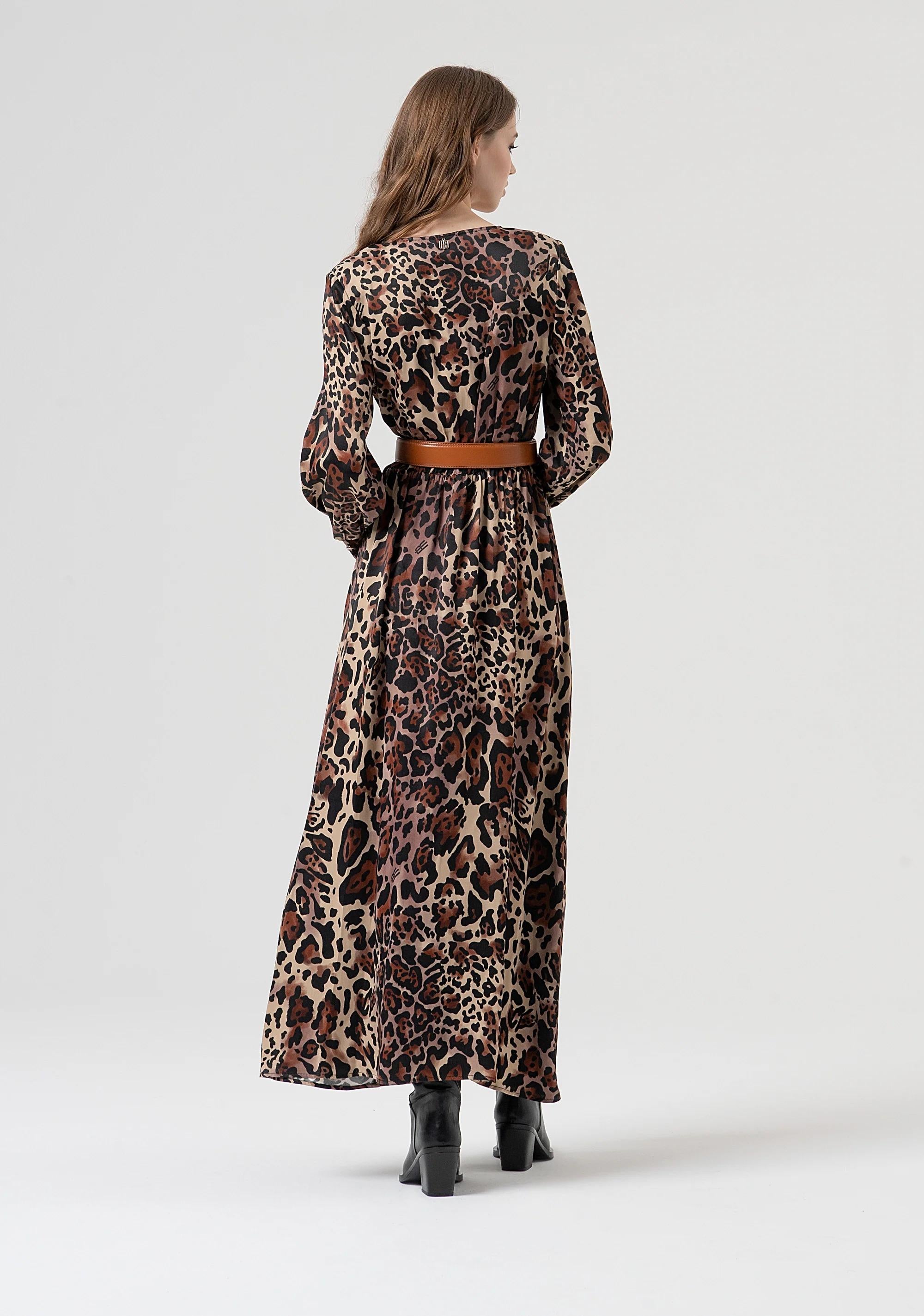 Abito regular lungo in fantasia animalier FR25WD3007W811L7 M17 FRACOMINA 
