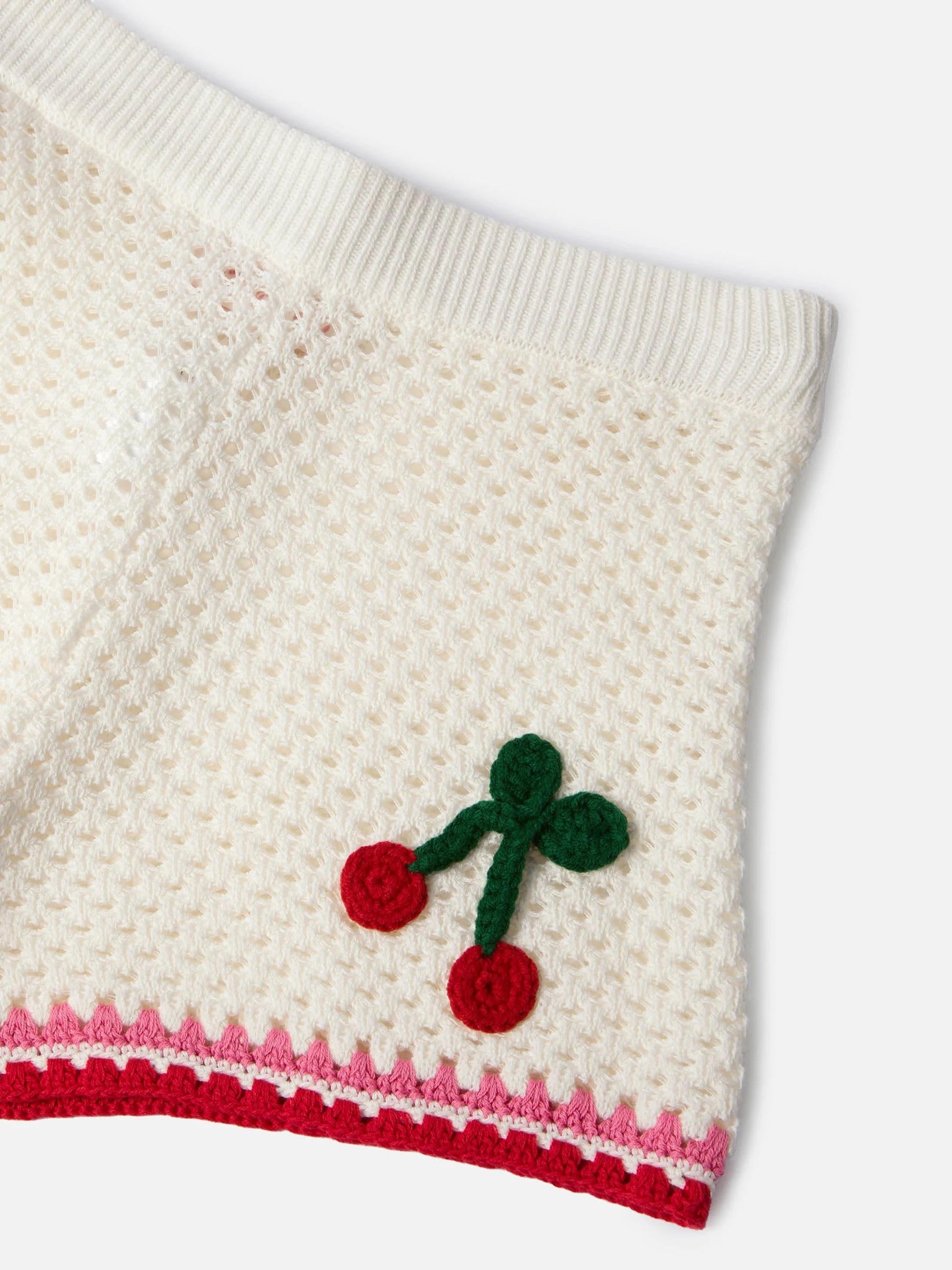 Short Yvette Jr in misto cotone bianco con patch ricamate YVT0002 00264L MC2 SAINT BARTH 