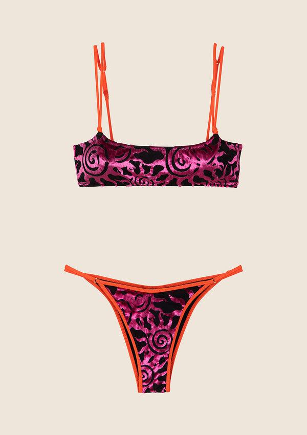 Bikini Donna F**K Top con Slip Regolabile Nero 0802-BK