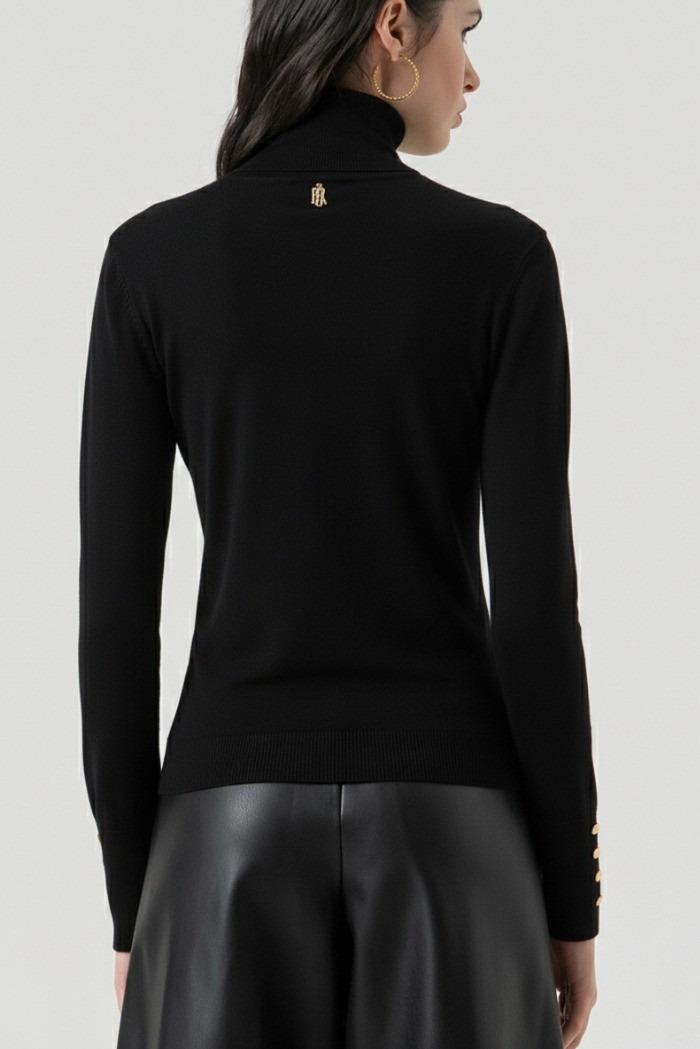 Fracomina Maglia regular con collo alto black FR25WT7001K42101 053 FRACOMINA 