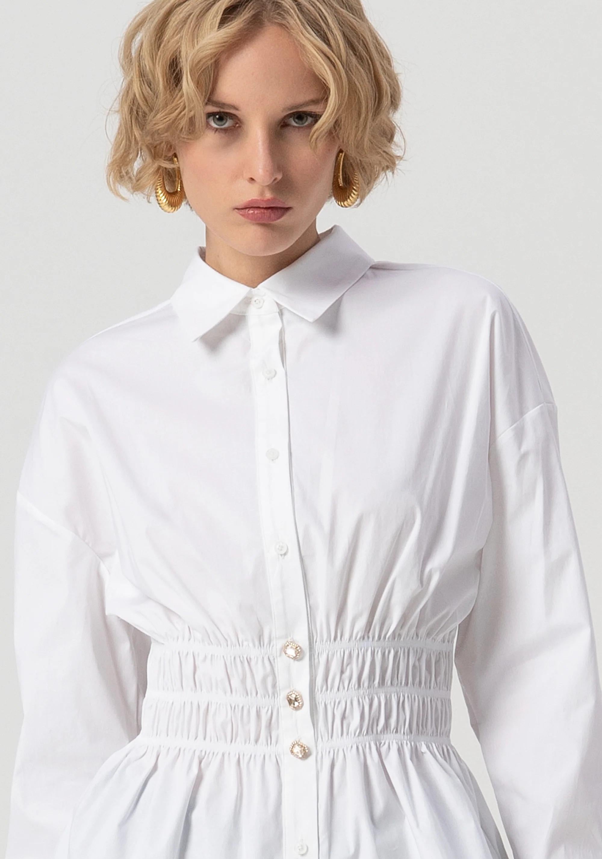 Fracomina Camicia regular in popeline stretch white FS25WT6008W52001 278 FRACOMINA 