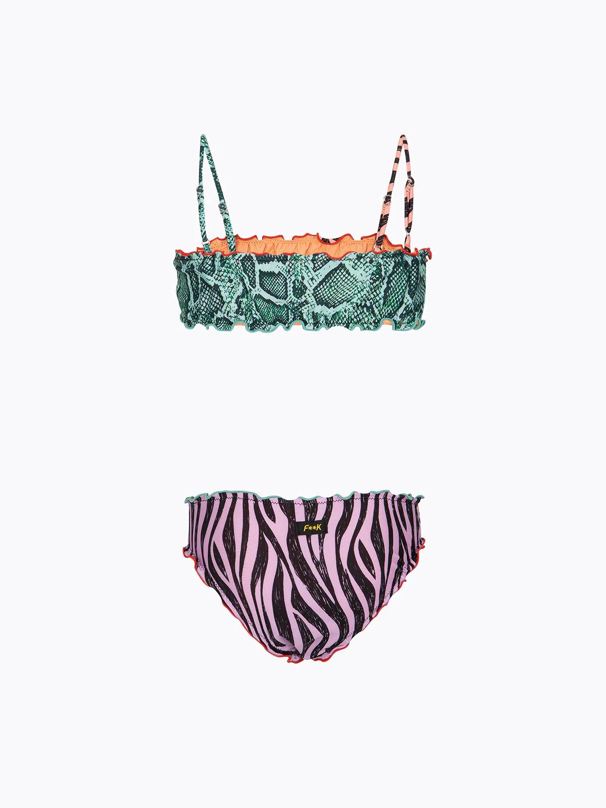 Bikini Bambina F**K Top con Slip Fisso Fantasia SG0132-X10 FJ26-SG0132 X10 F**K 
