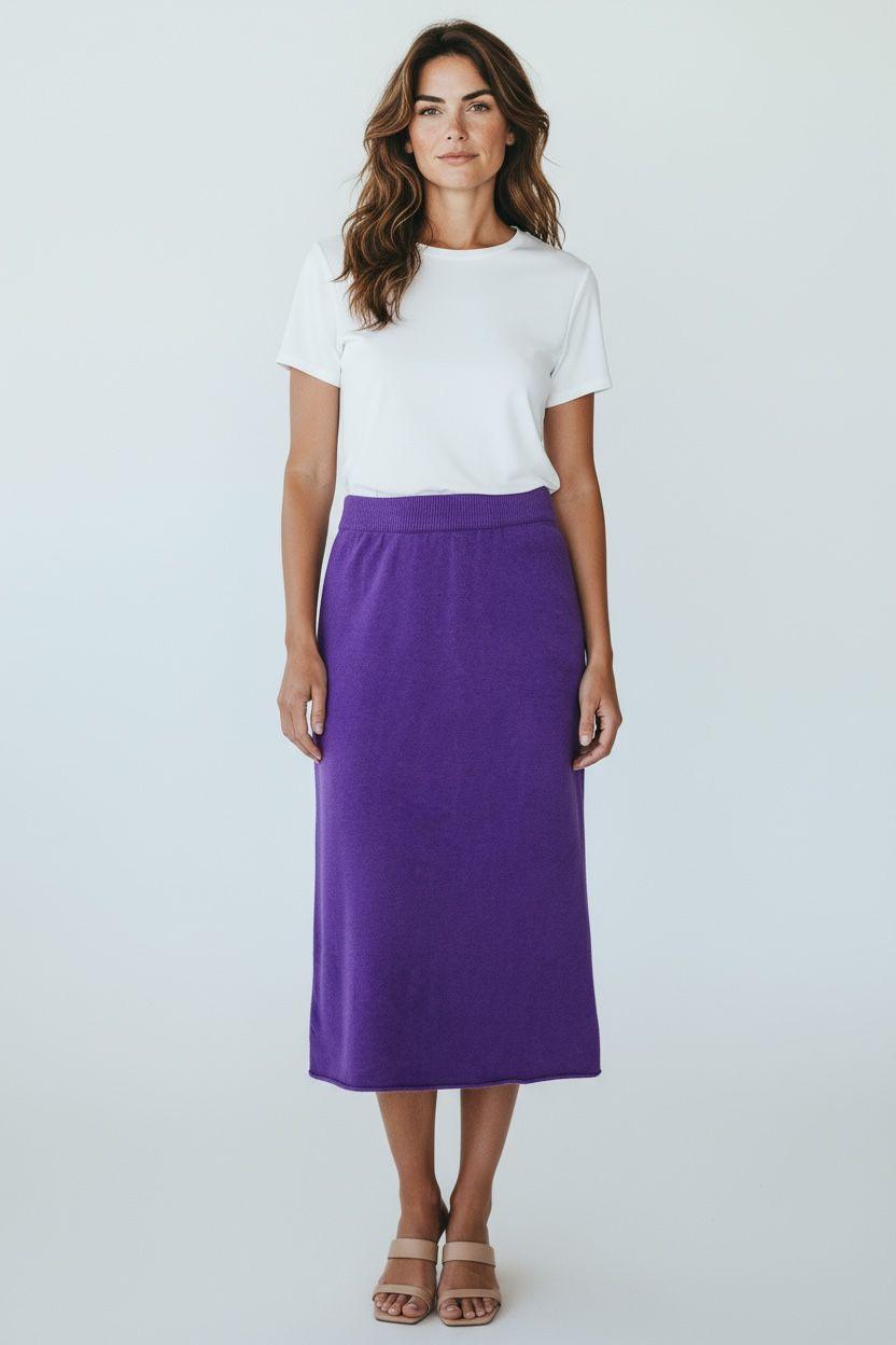 Gonna lunga croche ciclamino CR09368 269571 CROCHE 