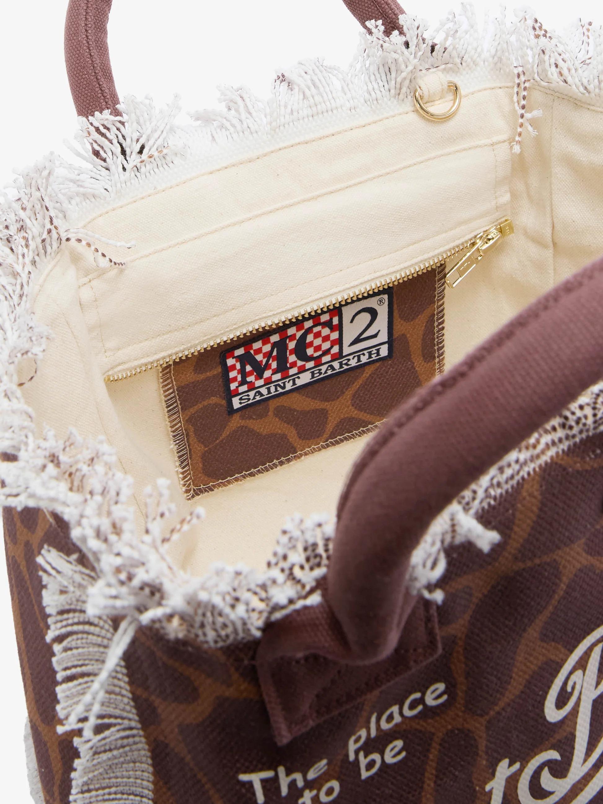 Borsa Colette in canvas con fantasia animalier COL0001 00900L MC2 SAINT BARTH 