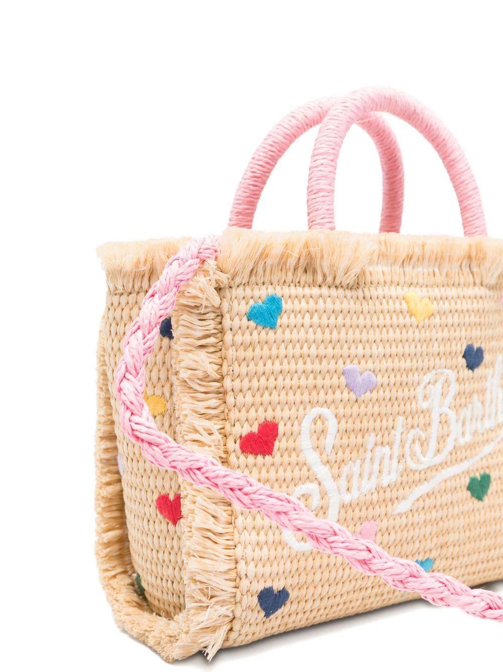 MC2 ST. BARTH  Borsa Vanity Mini MC2 Saint barth beige con motivo a cuore<BR/> VAMI009L 00344L MC2 SAINT BARTH 