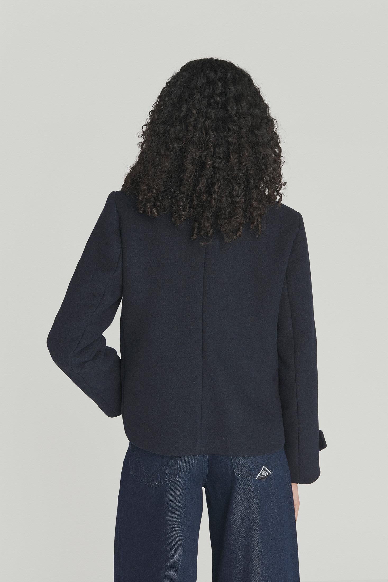 PEACOAT MELTON IN LANA BLU RND398T706XXXX BLUE NAVY ROY ROGER'S 