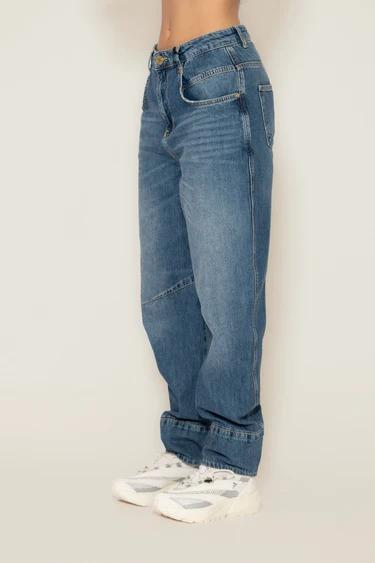 Jeans Gaelle Paris in denim balloon twist leg con placchetta logata GAABW09520-MTFI0002 BL01 GAELLE 