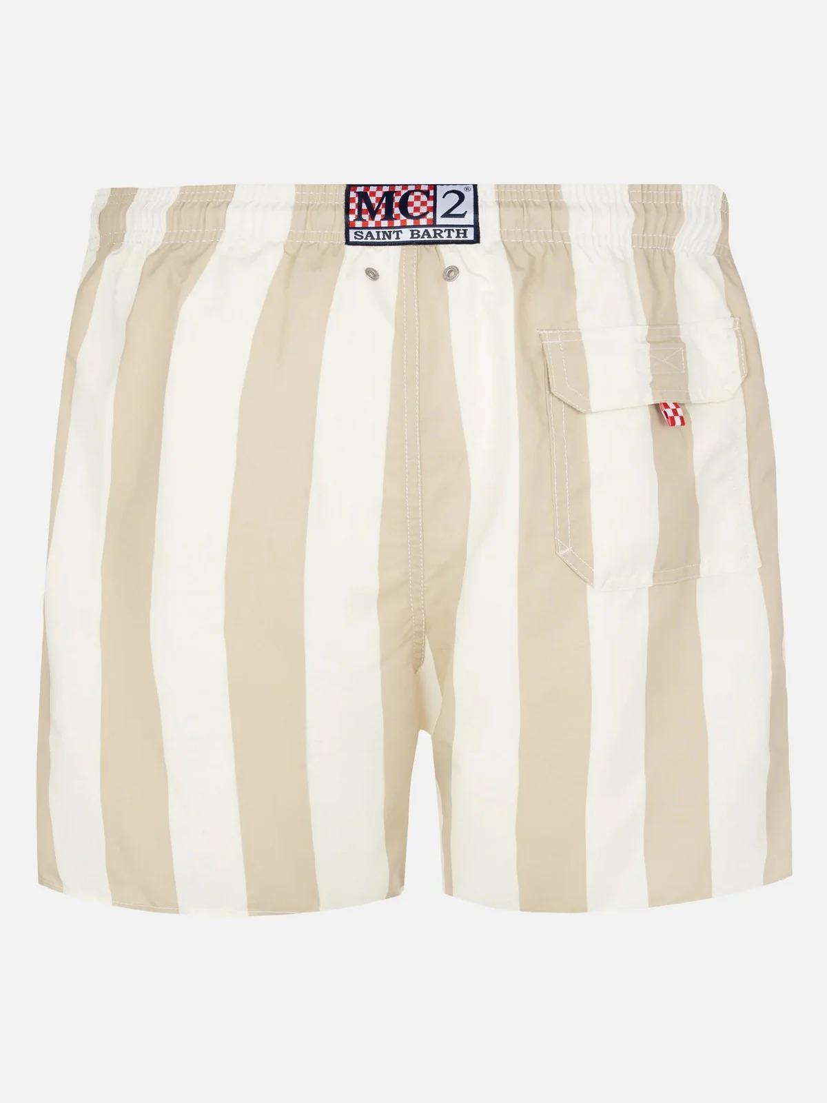 Costume mare lunghezza media Syros a righe con ricamo St. Barth SYR0001 04060L MC2 SAINT BARTH 