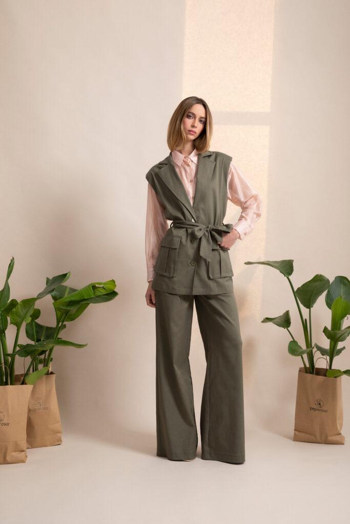 Gilet Gretel Peperosa Verde Militare P26M19000 MILITARE PEPEROSA 