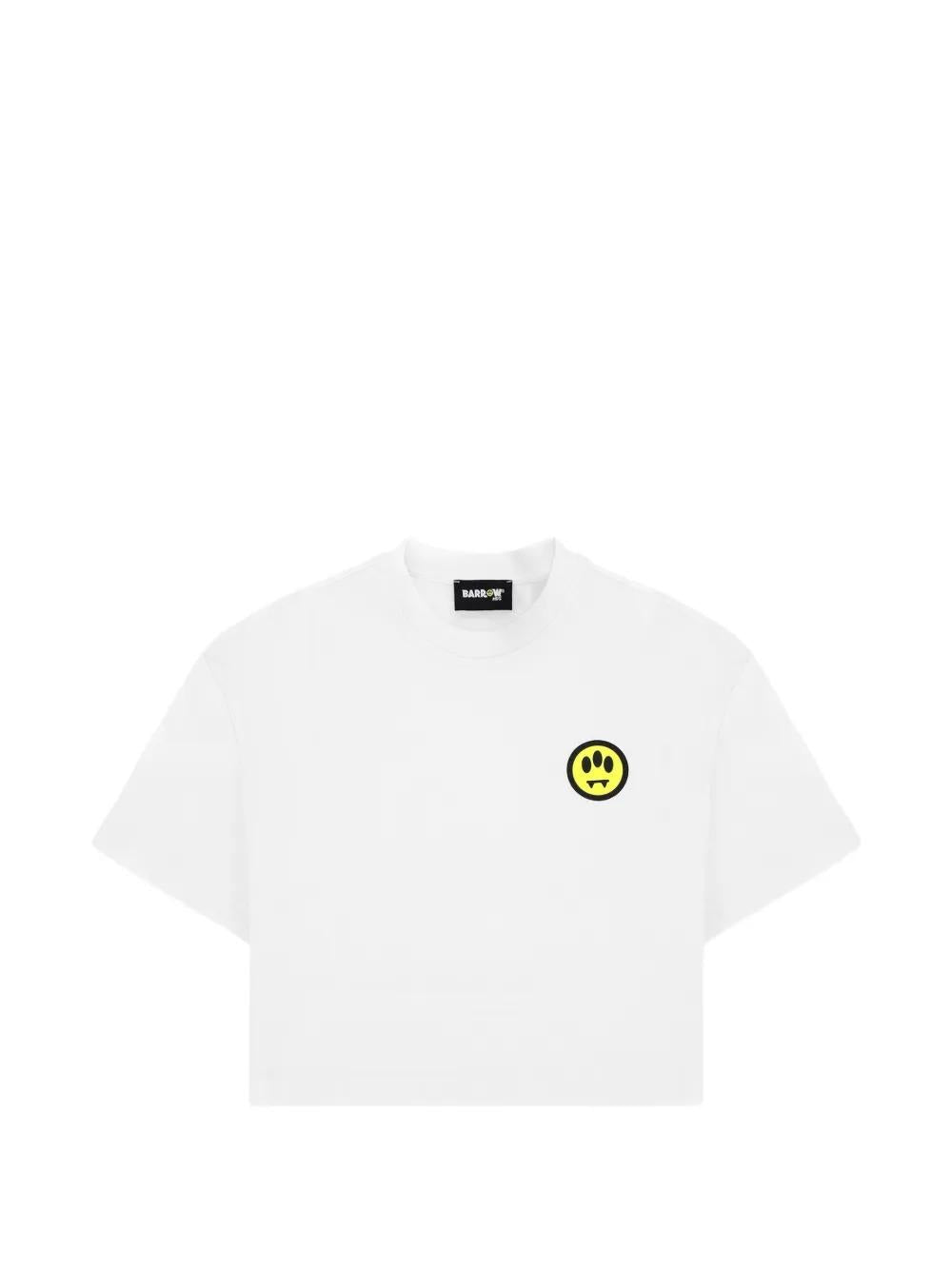 Barrow T-shirt Cropped Nera Con Smile E Logo S6BKJGTH099 Off White S6BKJGTH099 002 BARROW 