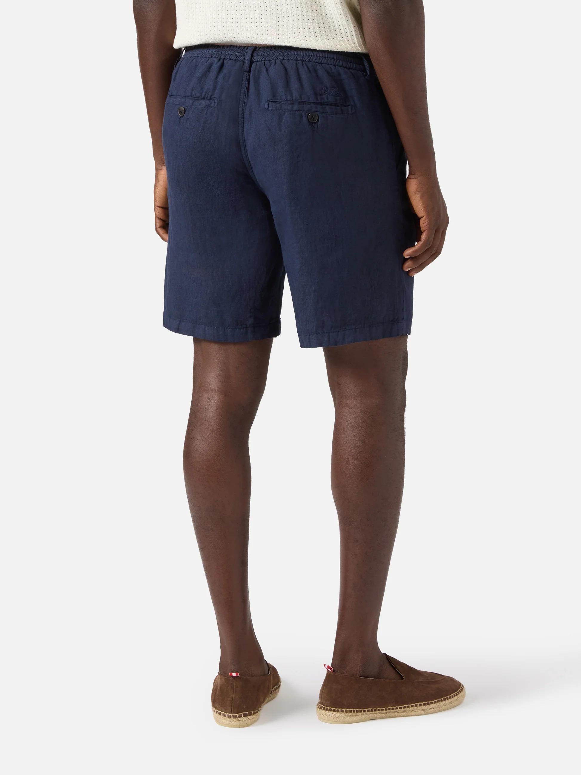 Bermuda Sebastian in puro lino blu navy SEB0001 00119L MC2 SAINT BARTH 