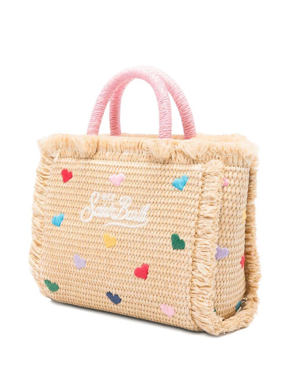 MC2 ST. BARTH  Borsa Vanity Mini MC2 Saint barth beige con motivo a cuore<BR/> VAMI009L 00344L MC2 SAINT BARTH 