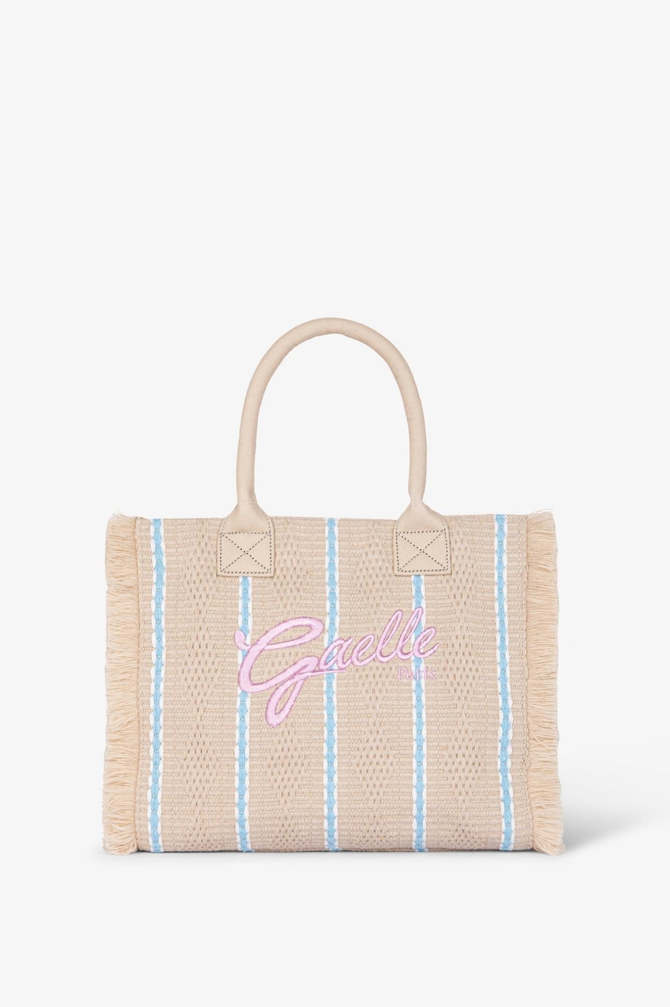 Maxi Shopper Ricamo Firma Rosa  Beige - Gaëlle Paris GAACW03186-BFL0001 BE00 GAELLE 