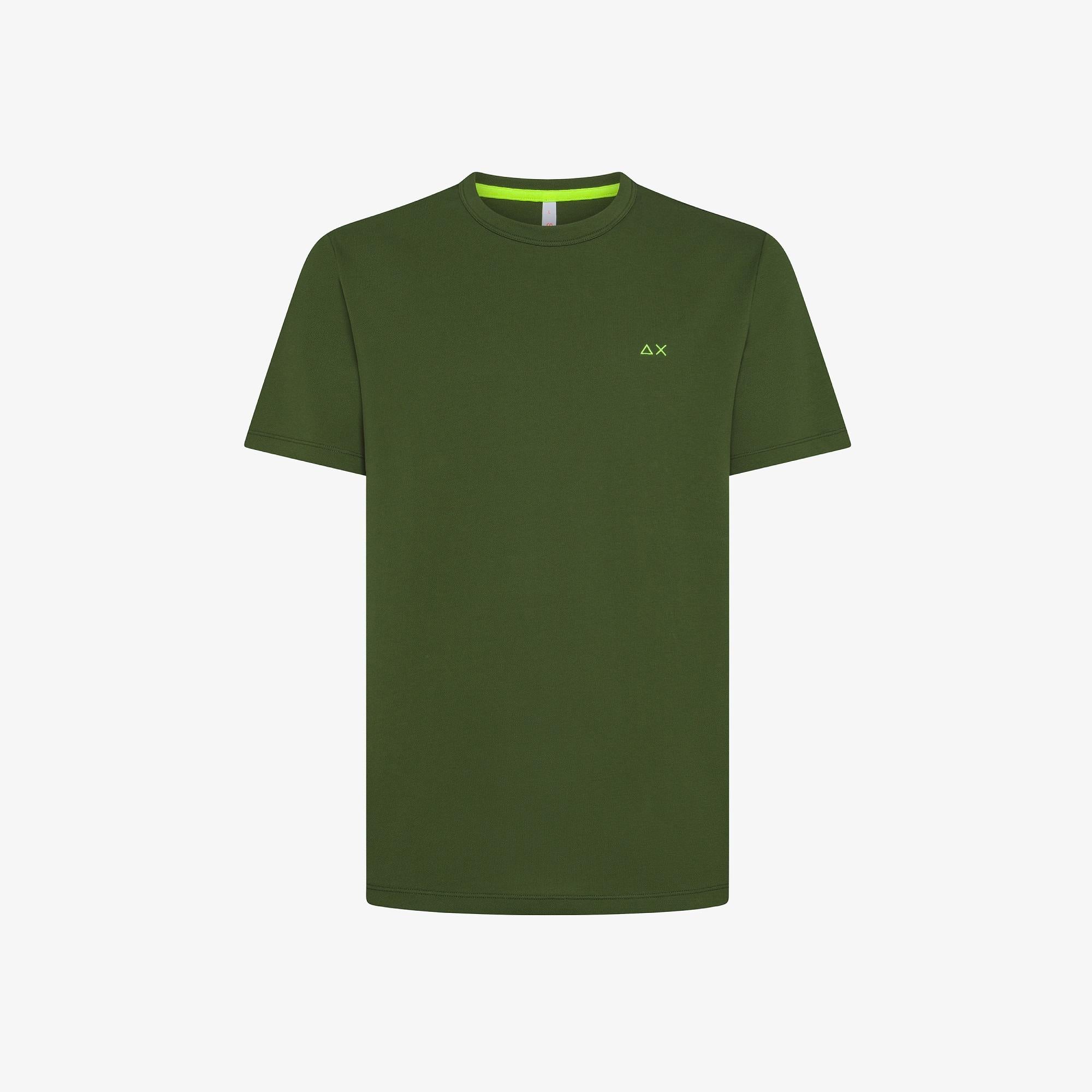 T-shirt in piquet di cotone verde scuro T35123 37 SUN 68 