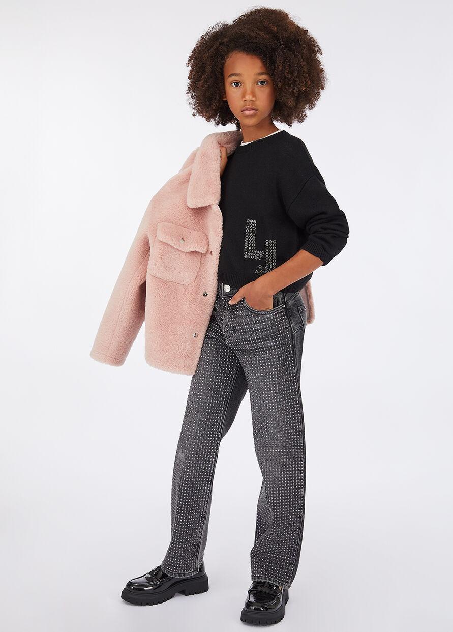 LIU-JO Jeans straight con strass Denim Grey GF5126D4518 87265 LIU-JO junior 