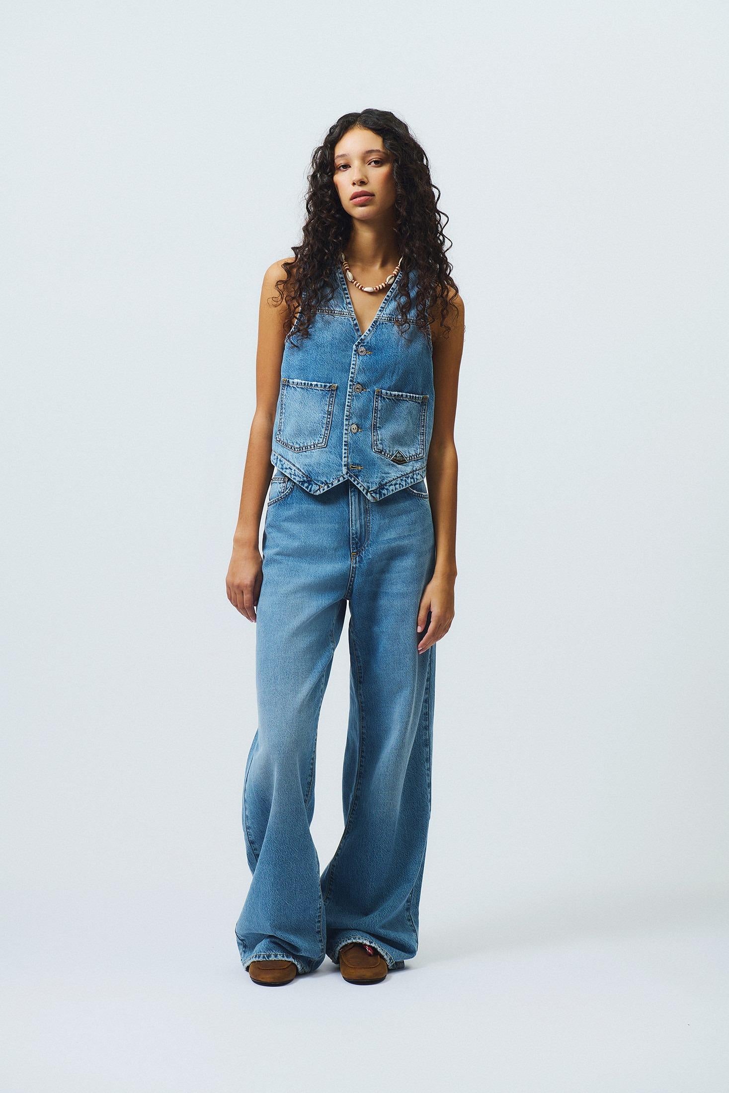 ROY ROGER'S GILET IN DENIM OCEAN RND225CR531987 C0999 ROY ROGER'S 