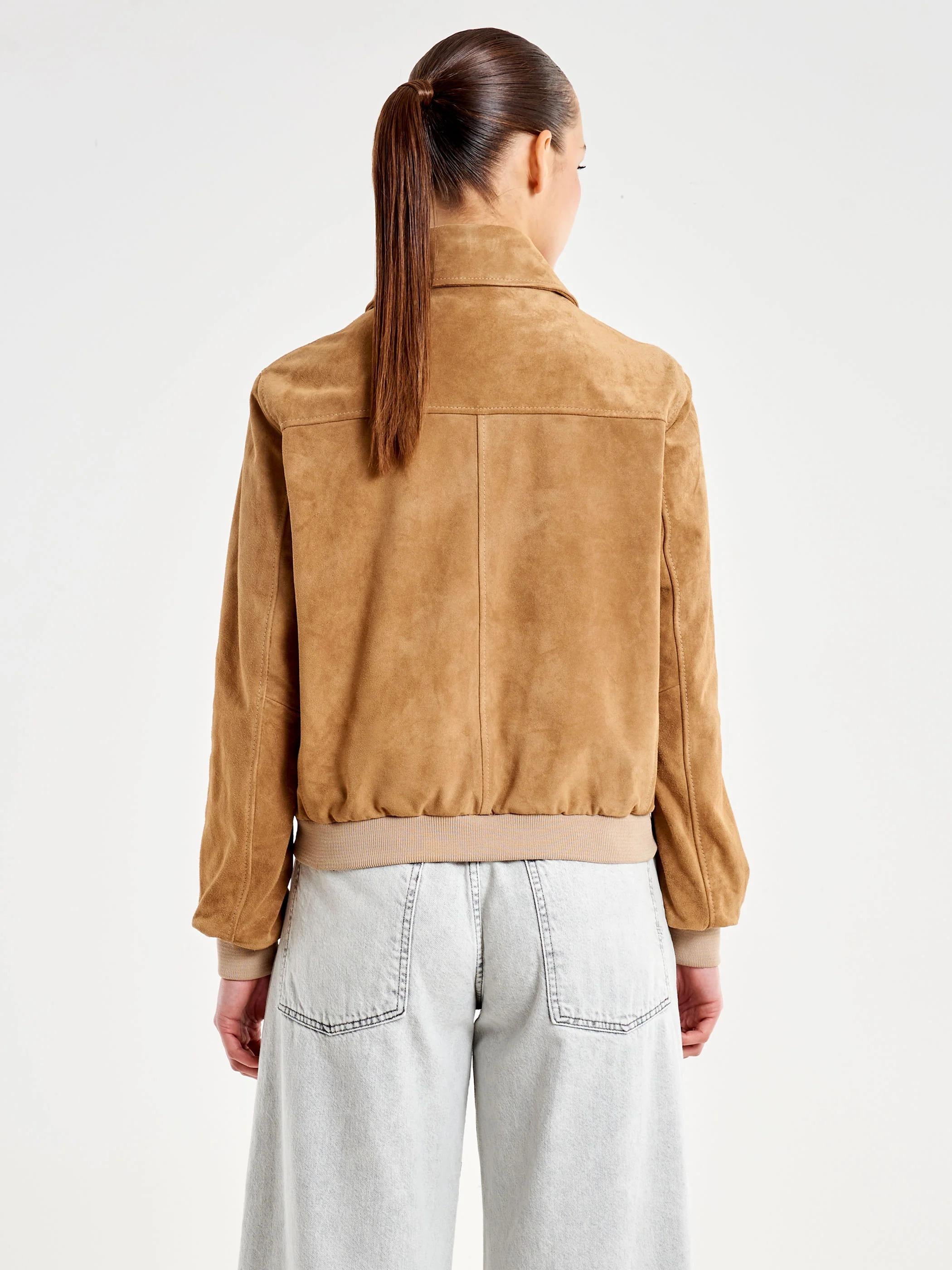VICOLO Bomber Corto Scamosciato in Vera Pelle TAB0159 07 VICOLO 