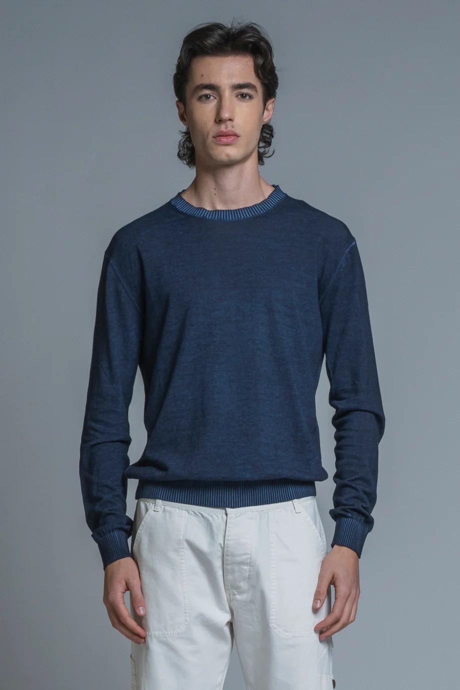 BUCK SWEATER IN COTTON COLD DYED NAVY IM26SSMM-BUCK-CTN C01 IMPURE 