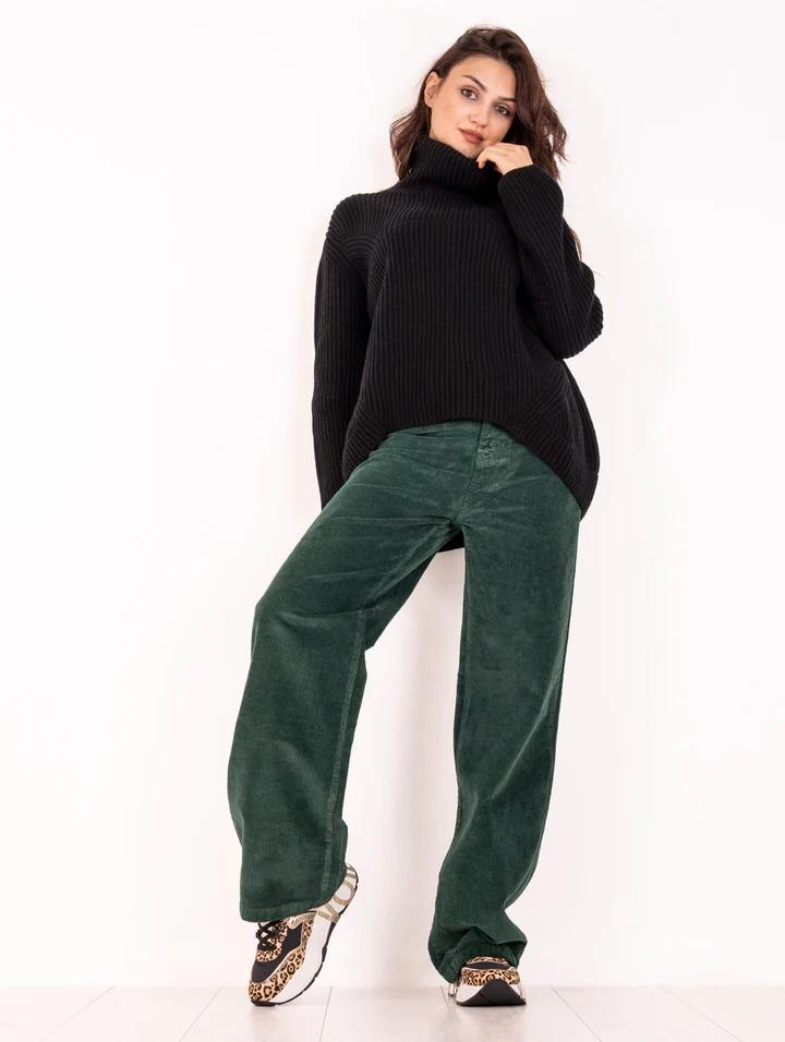Pantalone Marta Roy Roger's in Velluto Verde Bottiglia RND091P3290112 C0188 ROY ROGER'S 