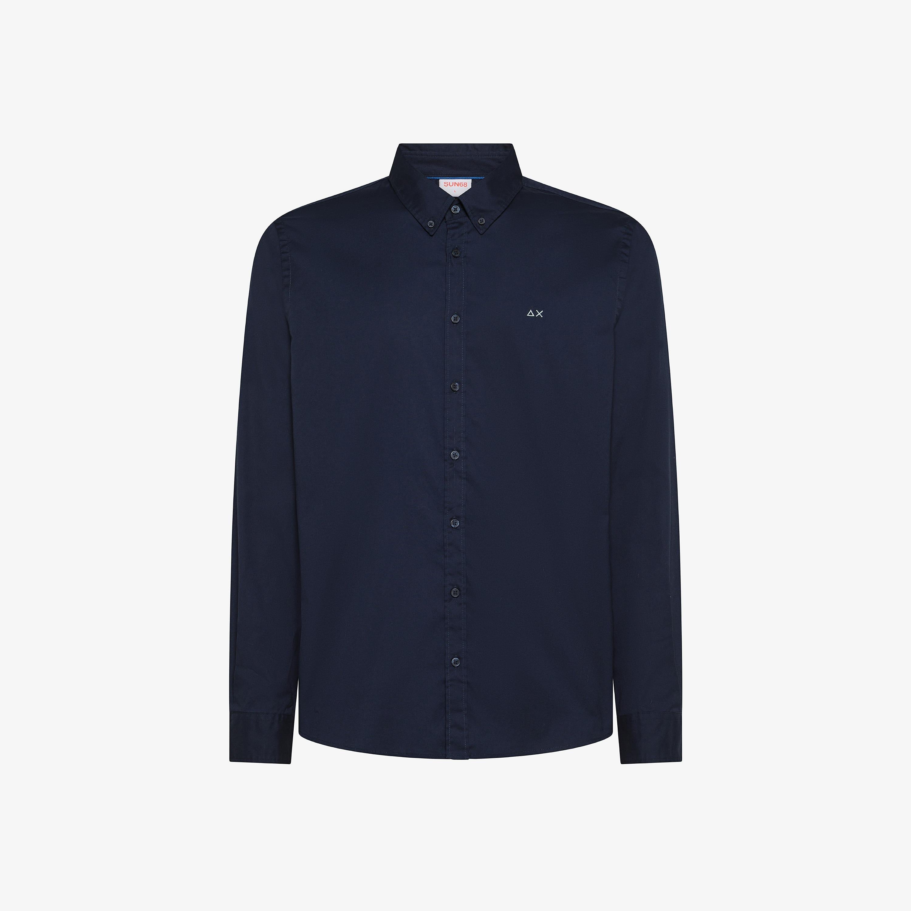 SUN68 Camicia button down in cotone Oxford navy blue S45101 07 SUN 68 