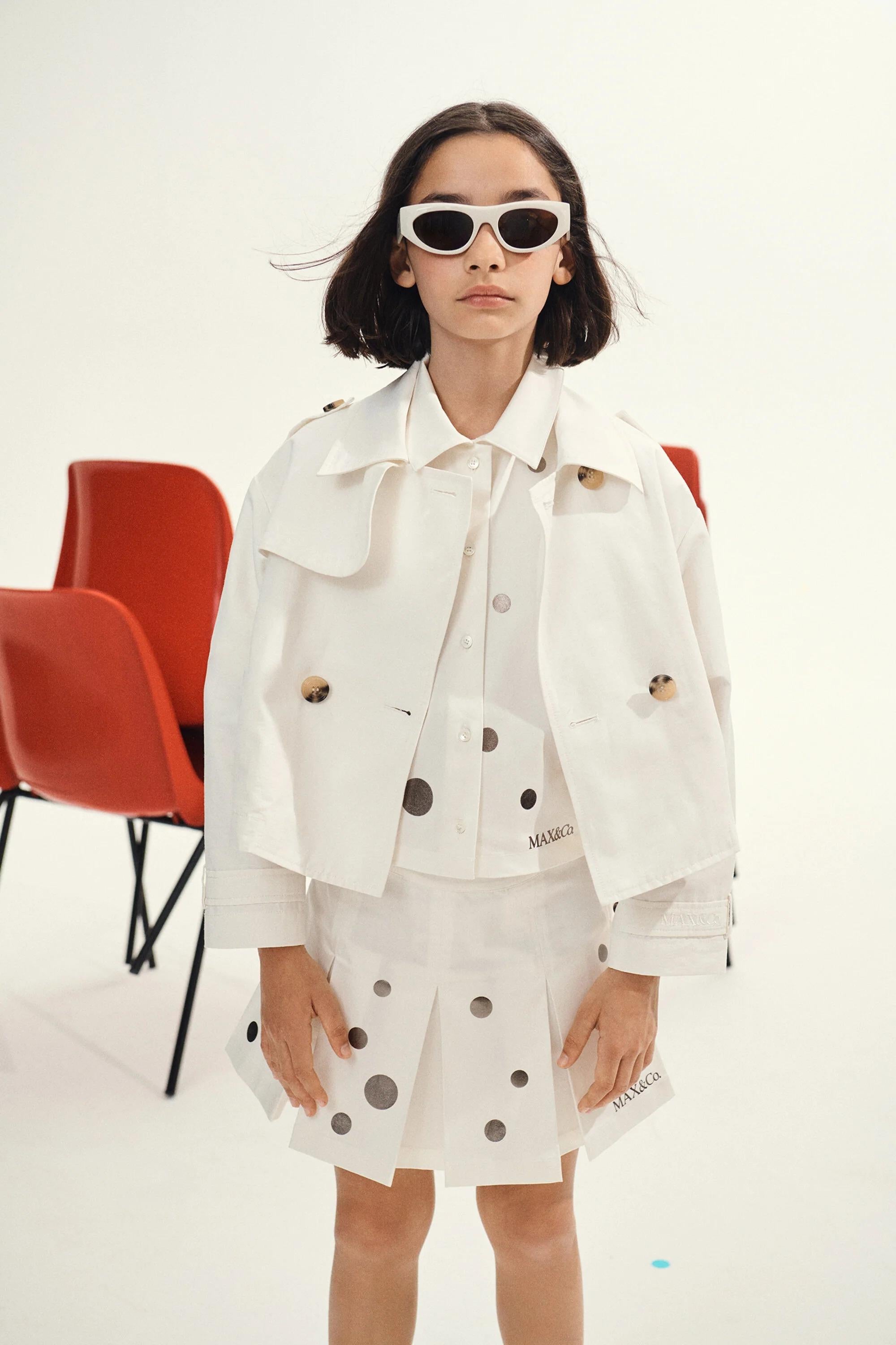 MAX&Co.<BR/>Giacca doppiopetto con logo bianca MX0281-MX003 MX104 MAX&CO KID 