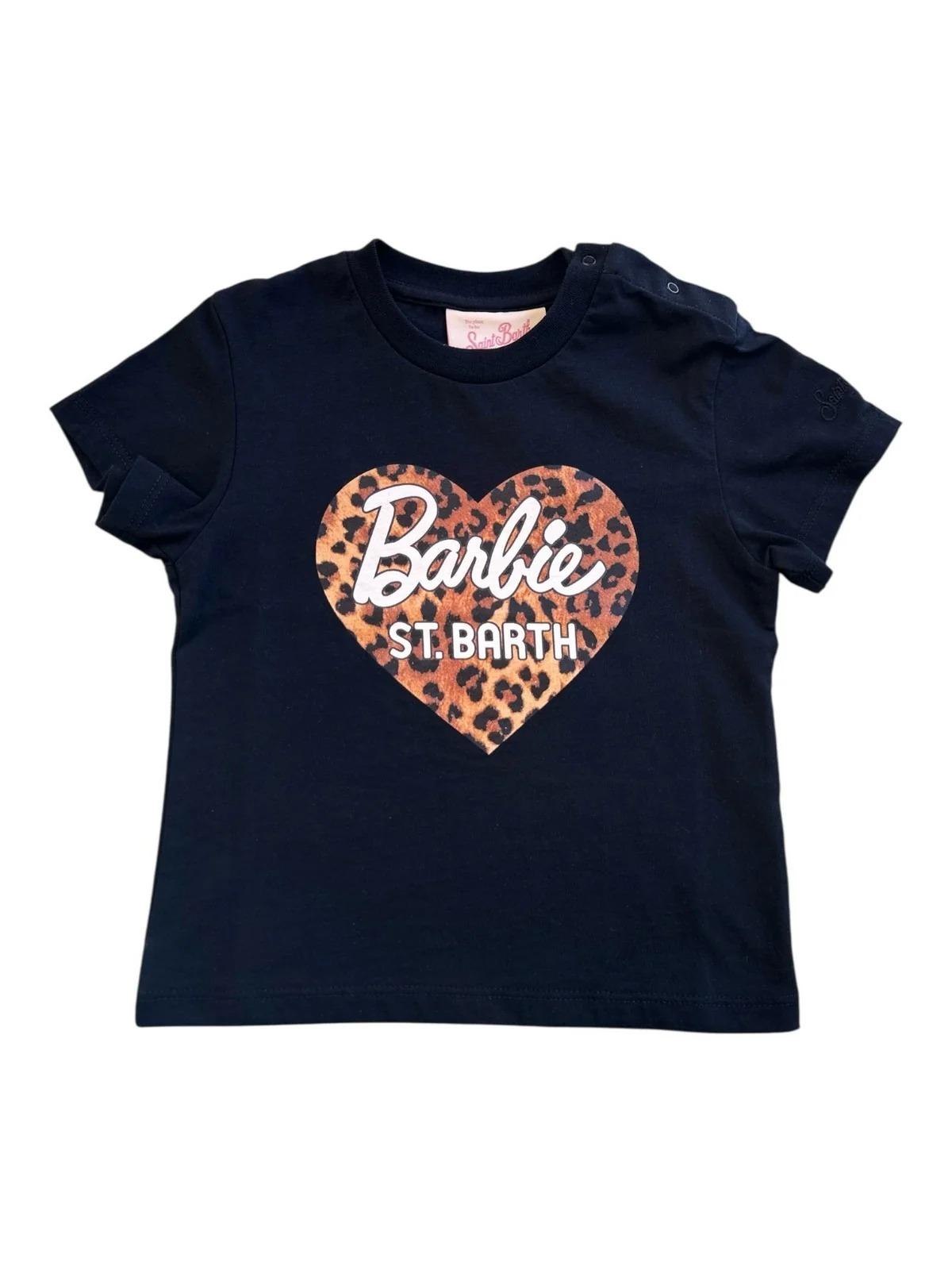 MC2 SAINT BARTH T-shirt Bambine e ragazze ELLY 03489H BARBIE SB SAND LEOPARD HEART 00 ELLY001 03489H MC2 SAINT BARTH 