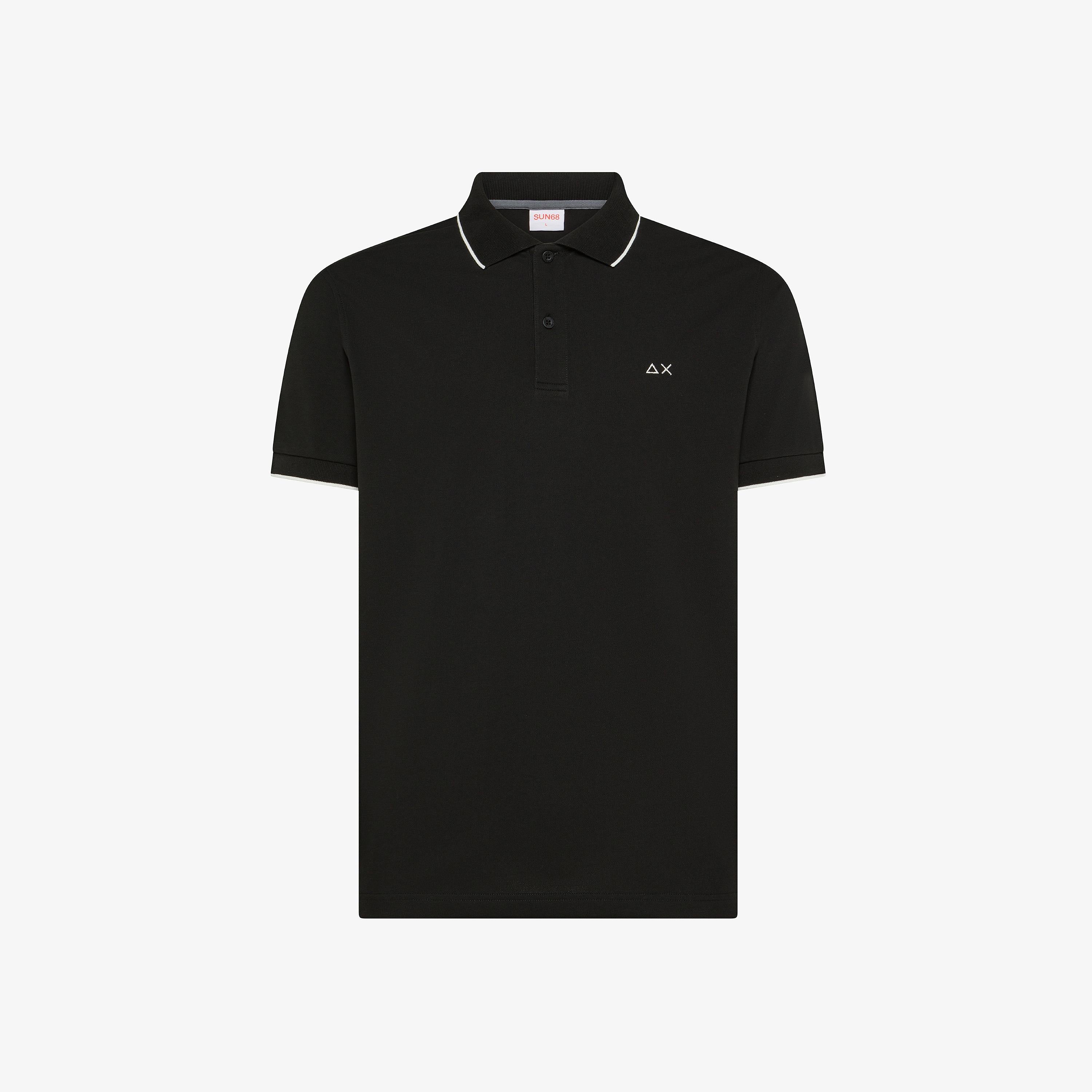 SUN68 Polo small stripe on collar Nera A36111 11 SUN 68 