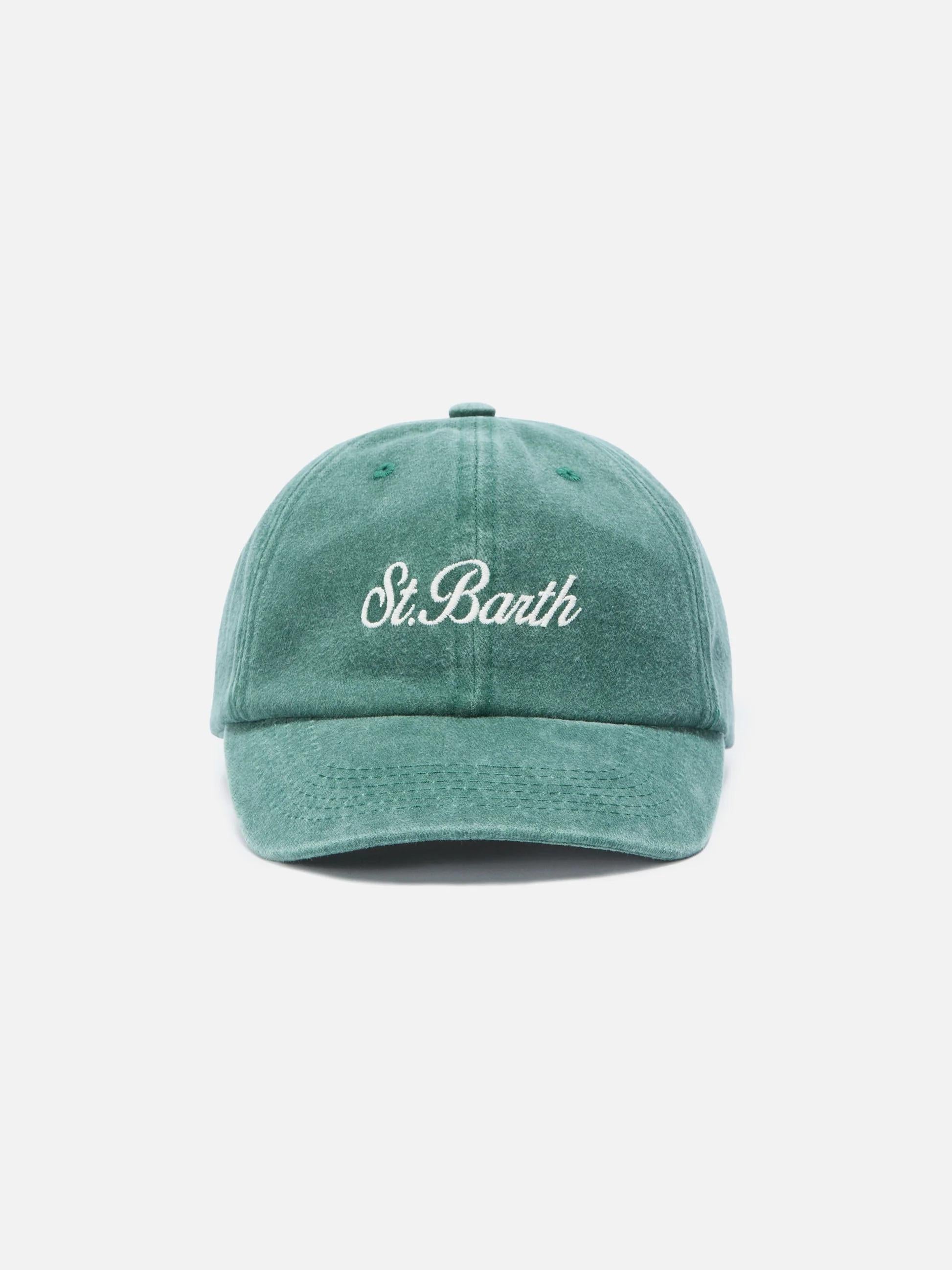Cappellino Davis con visiera in cotone verde con logo ricamato DAS0004 08157L MC2 SAINT BARTH 