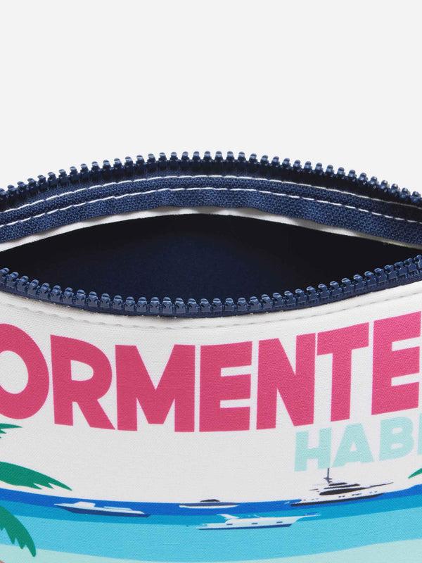 Pochette Aline in scuba con stampa cartolina Formentera ALIN001 03736H MC2 SAINT BARTH 