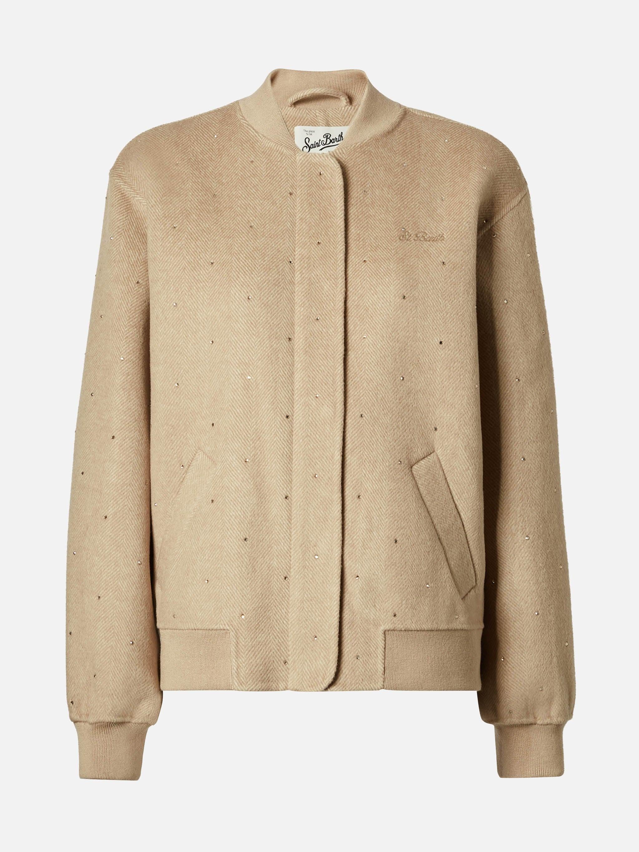Bomber Adrien in tessuto double a spina di pesce con strass ARD0001 00005I MC2 SAINT BARTH 