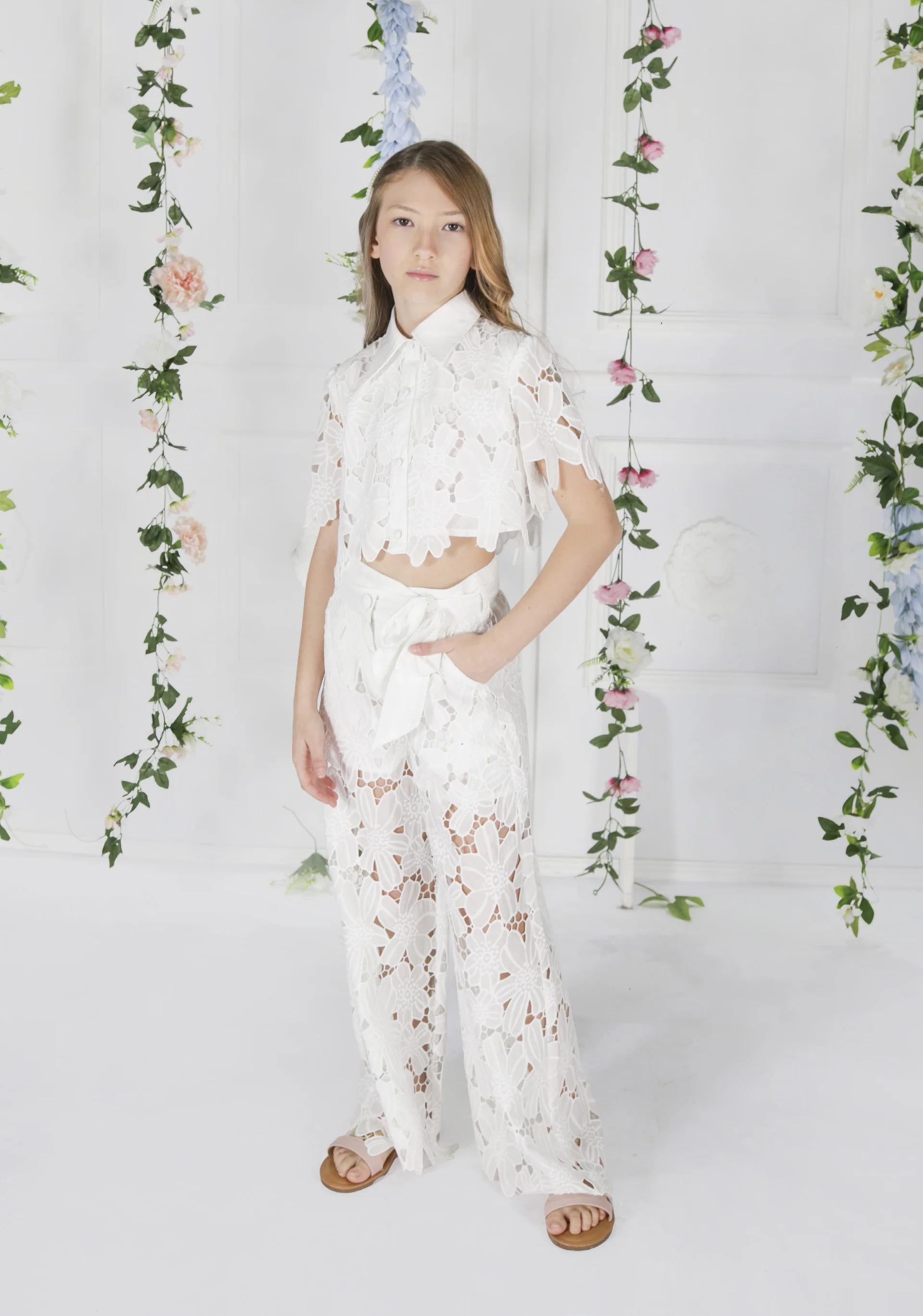 Camicia Fun & Fun bianco bambina FNCJSH02840 WHITE Fun fun couture 