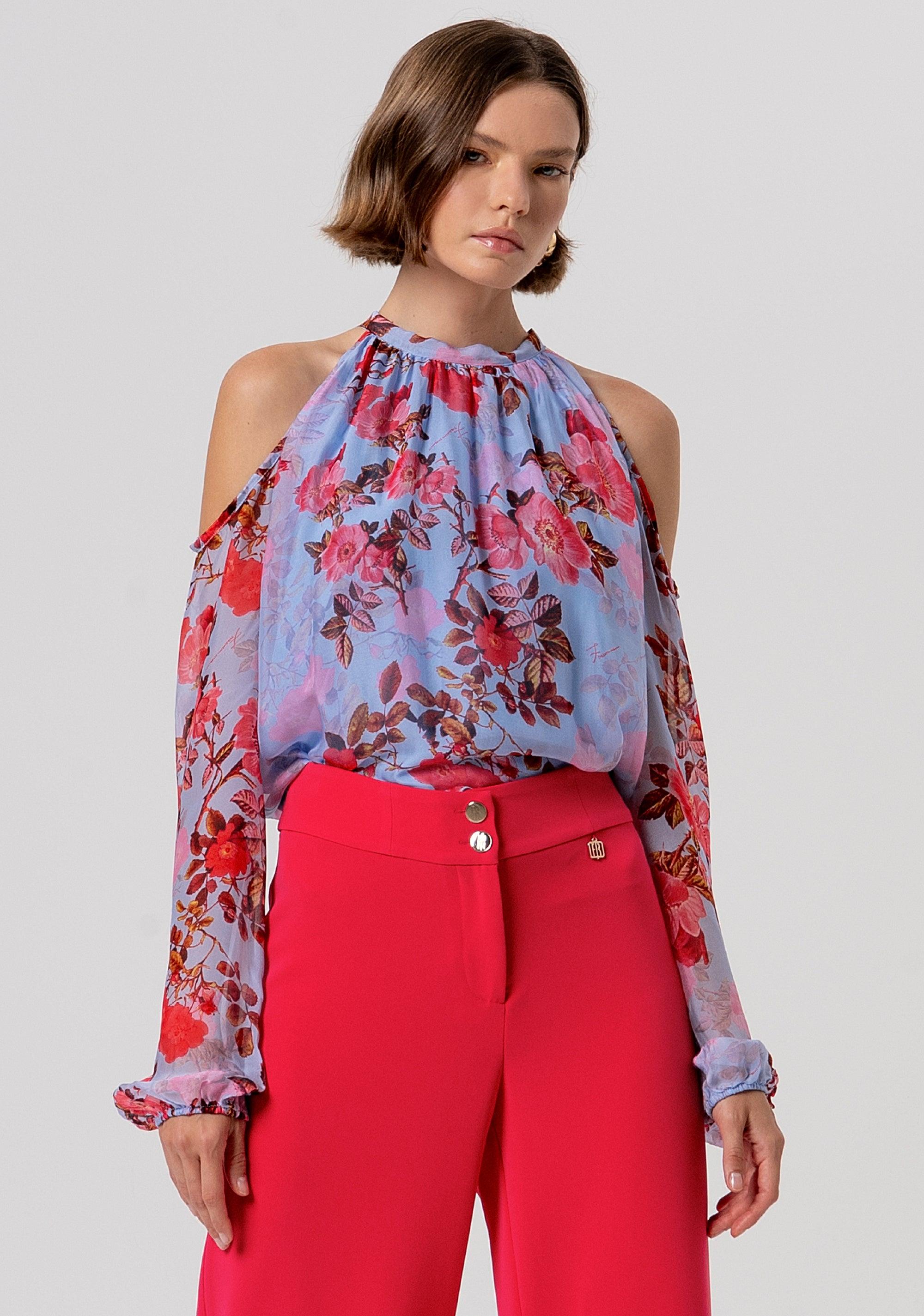 Pantalone flare a palazzo cherry FR26SV3002W83001 101 FRACOMINA 