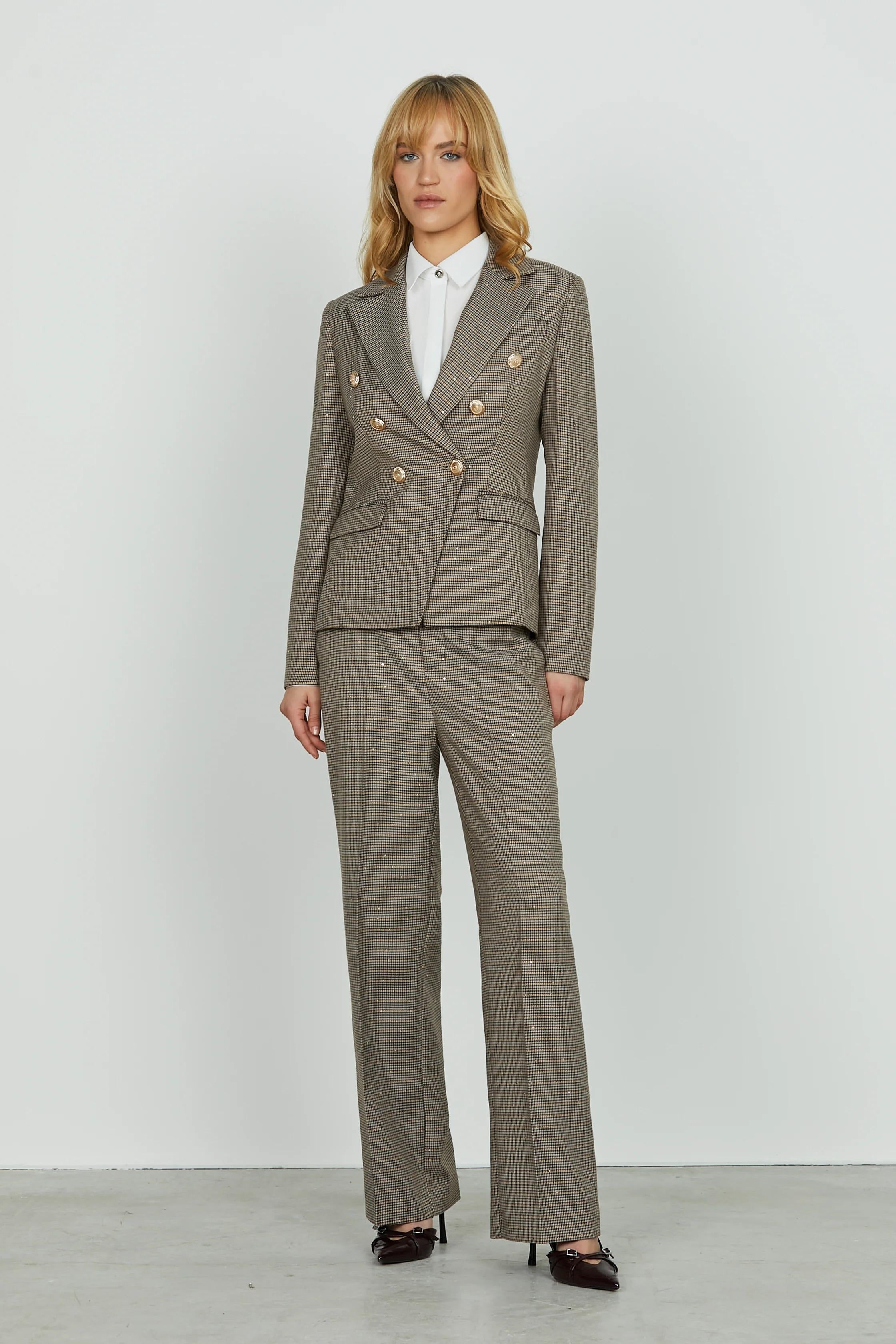 Relish Panta CASTELLA_PIE v.alta con elastico più ts francesi micro pie de poule più pail RDA2507657038 BISCUIT RELISH 