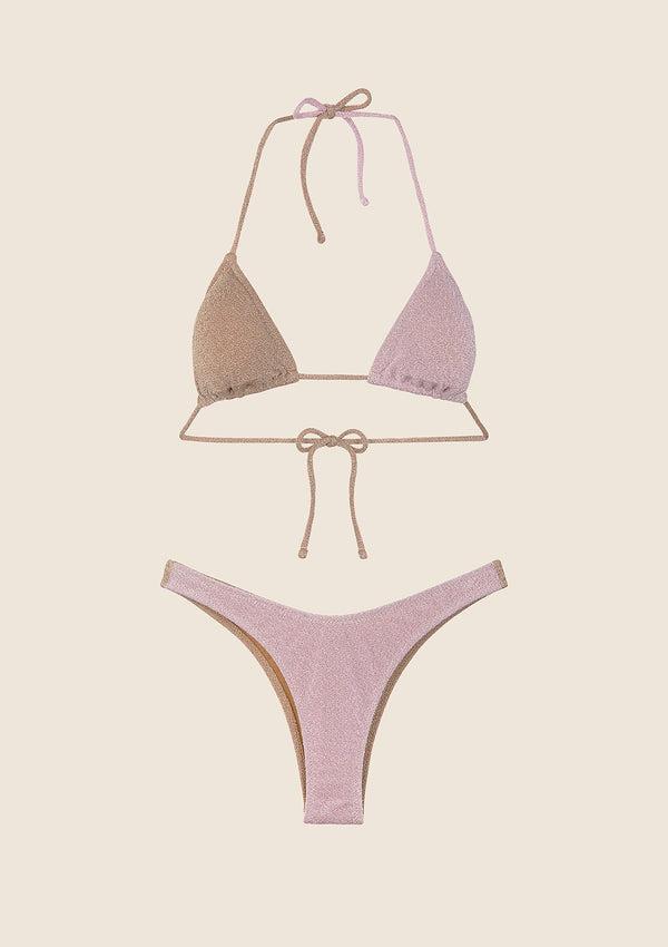 Bikini Donna F**K Triangolo con Slip Americano Fisso Gold 0930-GD