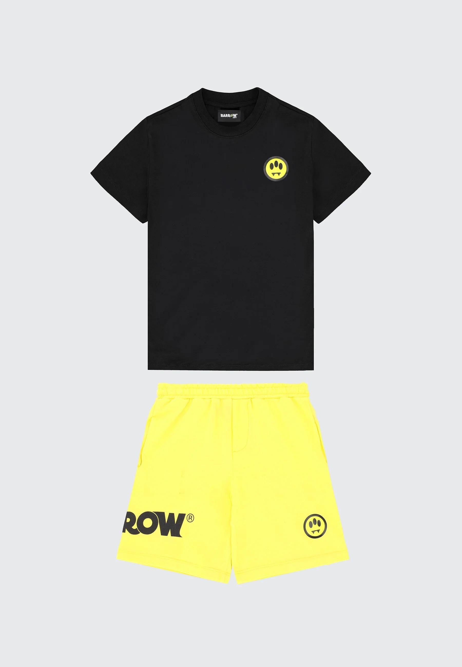 BARROW SET T-SHIRT/SHORTS ICONIC NERO/SUMMER SUN S6BKJUTB167 110/93 BARROW 