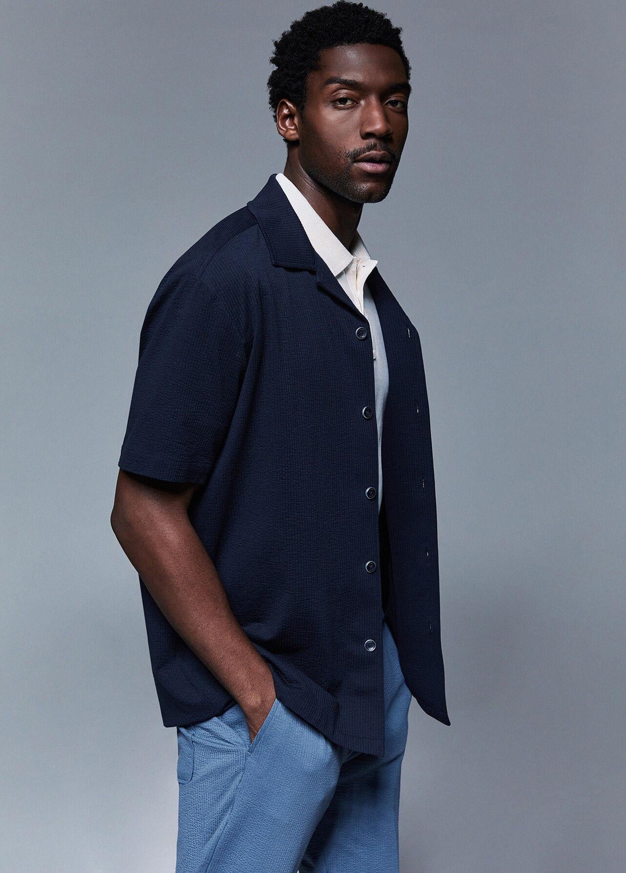 Liu-jo Camicia in seersucker blu QA6268T452A 94013 LIU-JO 