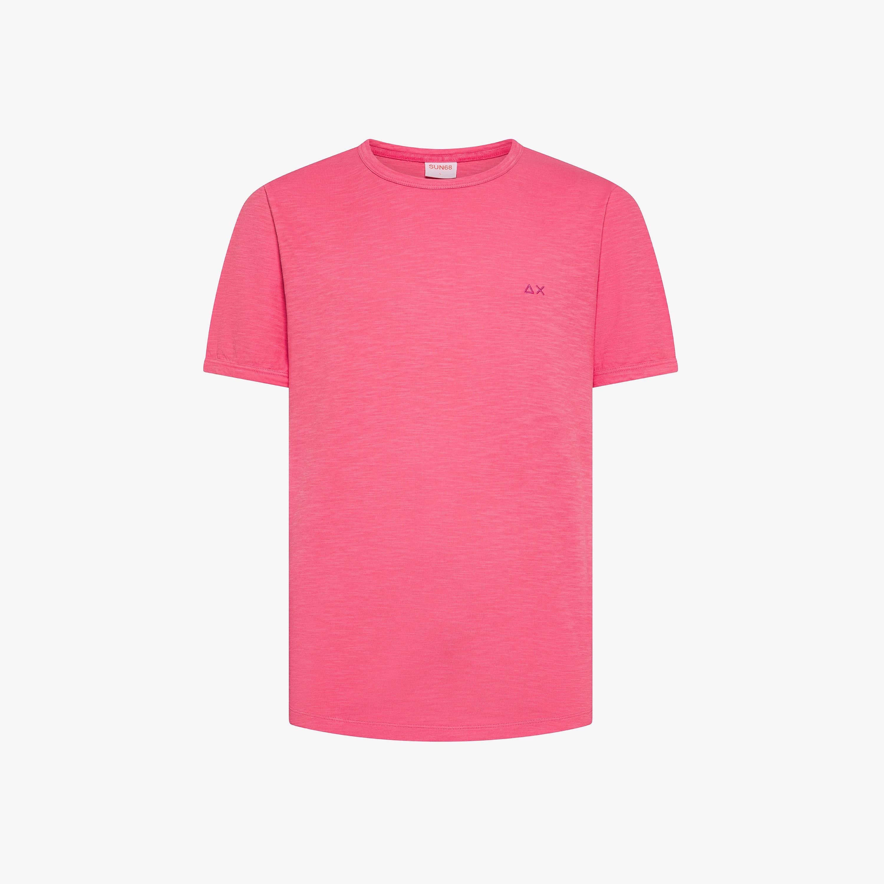 SUN68 T-shirt jersey slub Fuxia T36115 20 SUN 68 