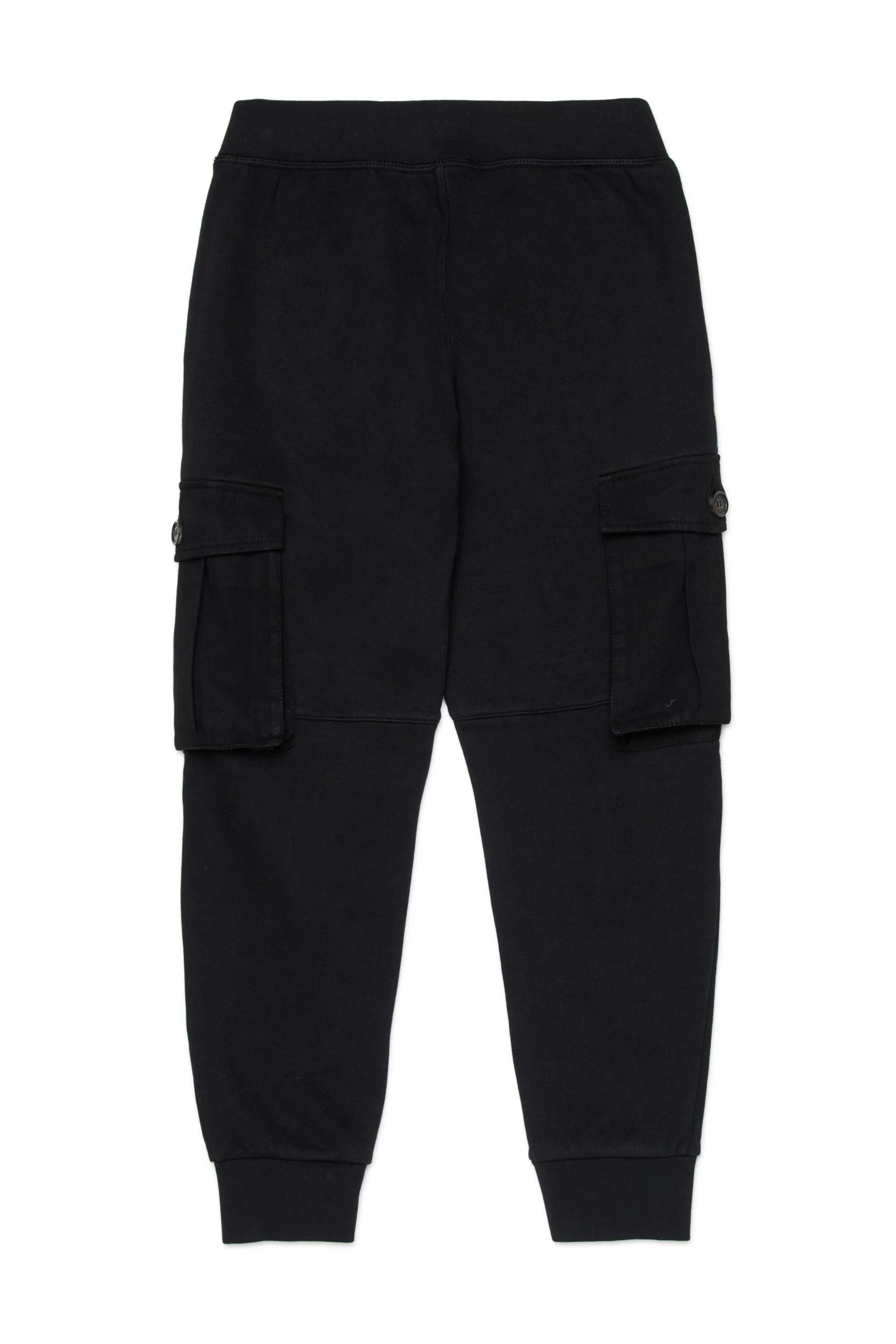 DSQUARED2<BR/>Pantaloni cargo in pile con foglia d'acero nero DQ2721-D0AC6 DQ900 DSQUARED KID 
